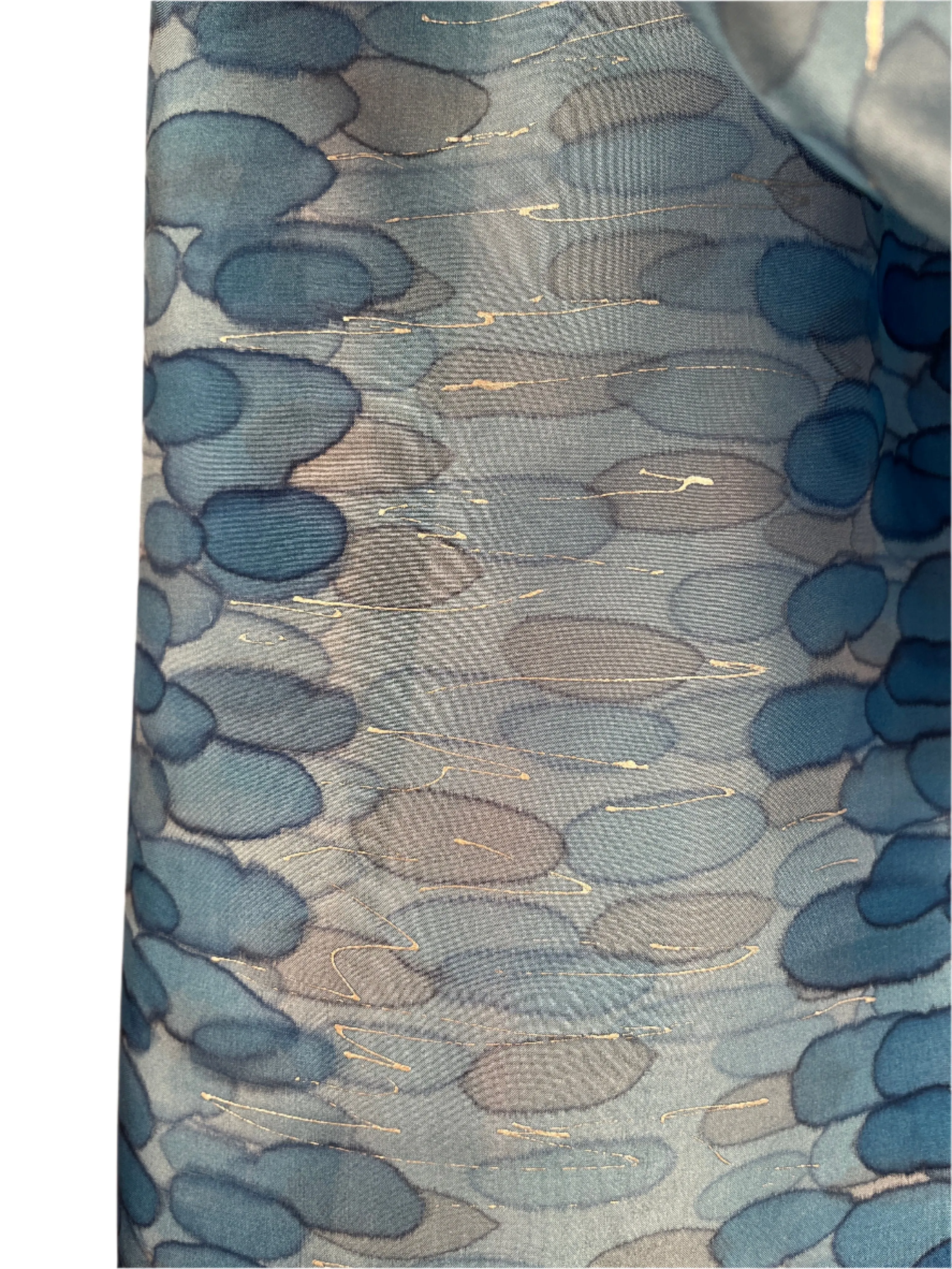 “Moonbeams on the Water" - Hand-Dyed Silk Scarf - $135