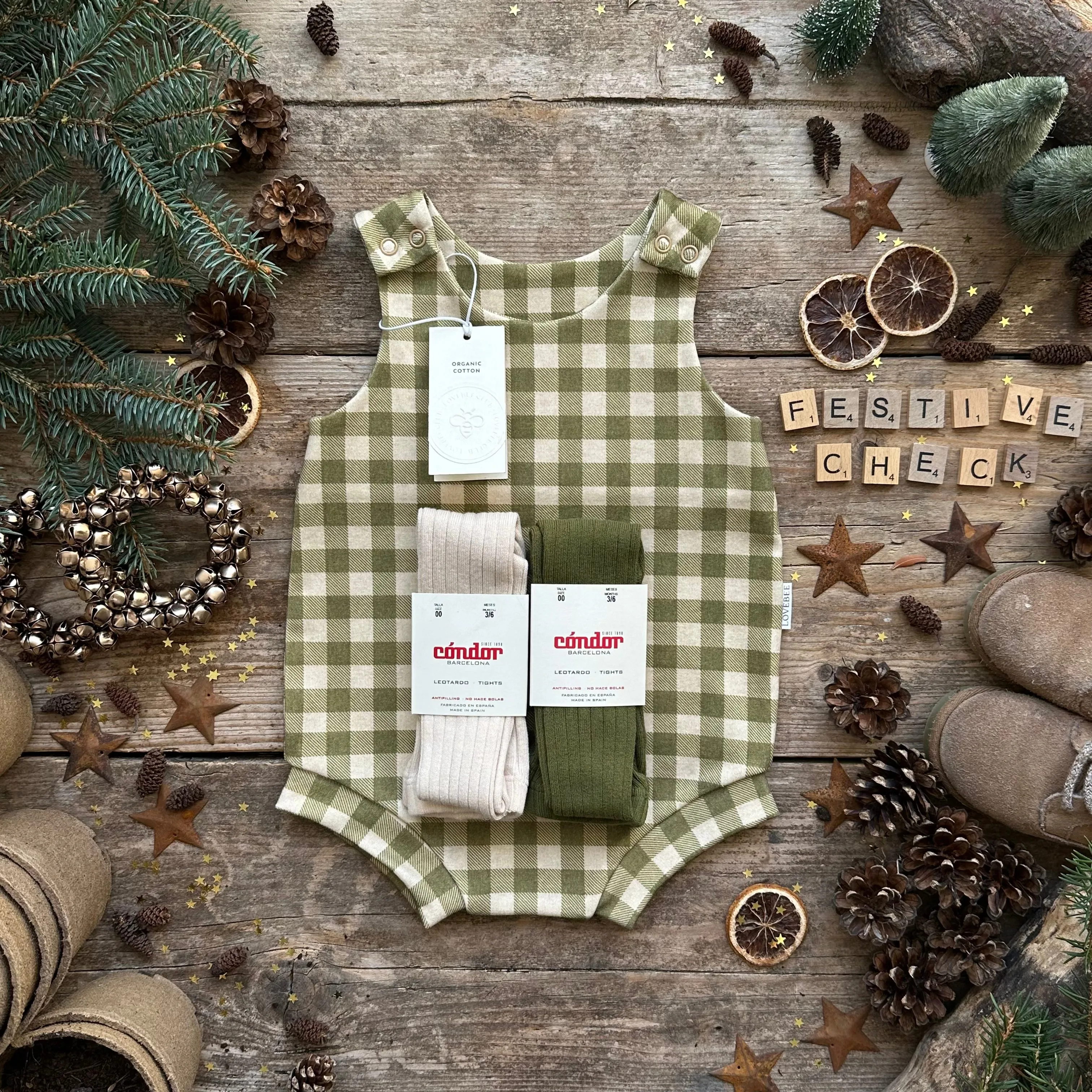 Moss Check Bloomer Romper | Ready To Post