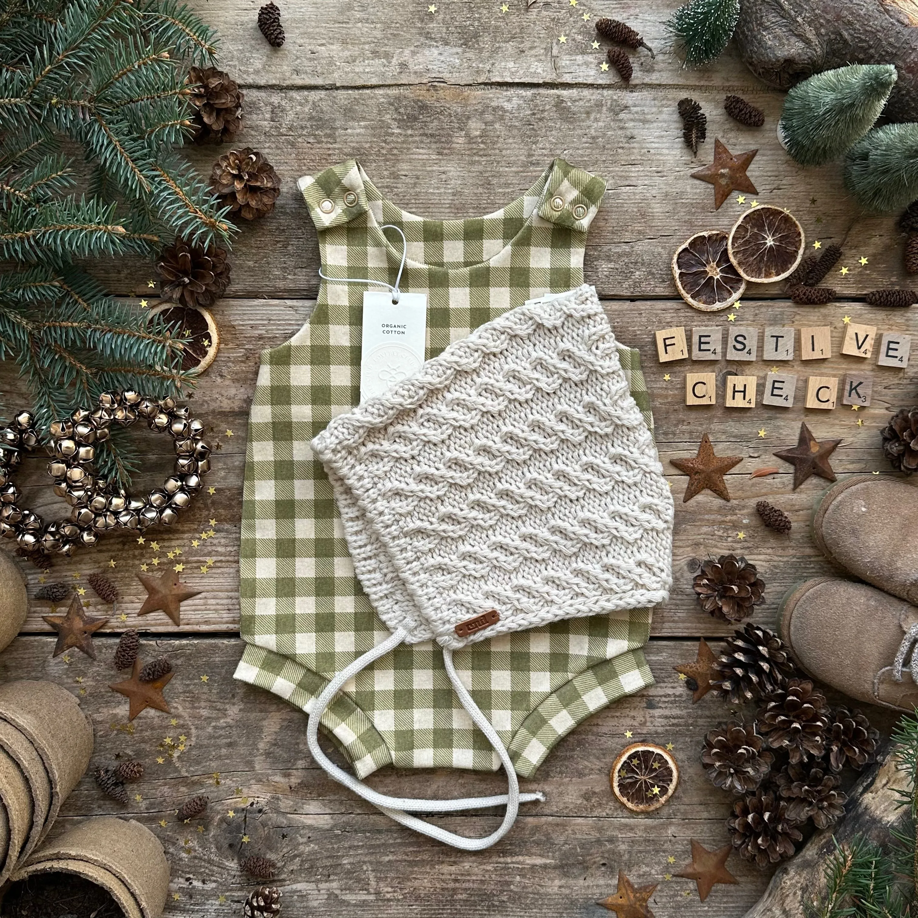 Moss Check Bloomer Romper | Ready To Post