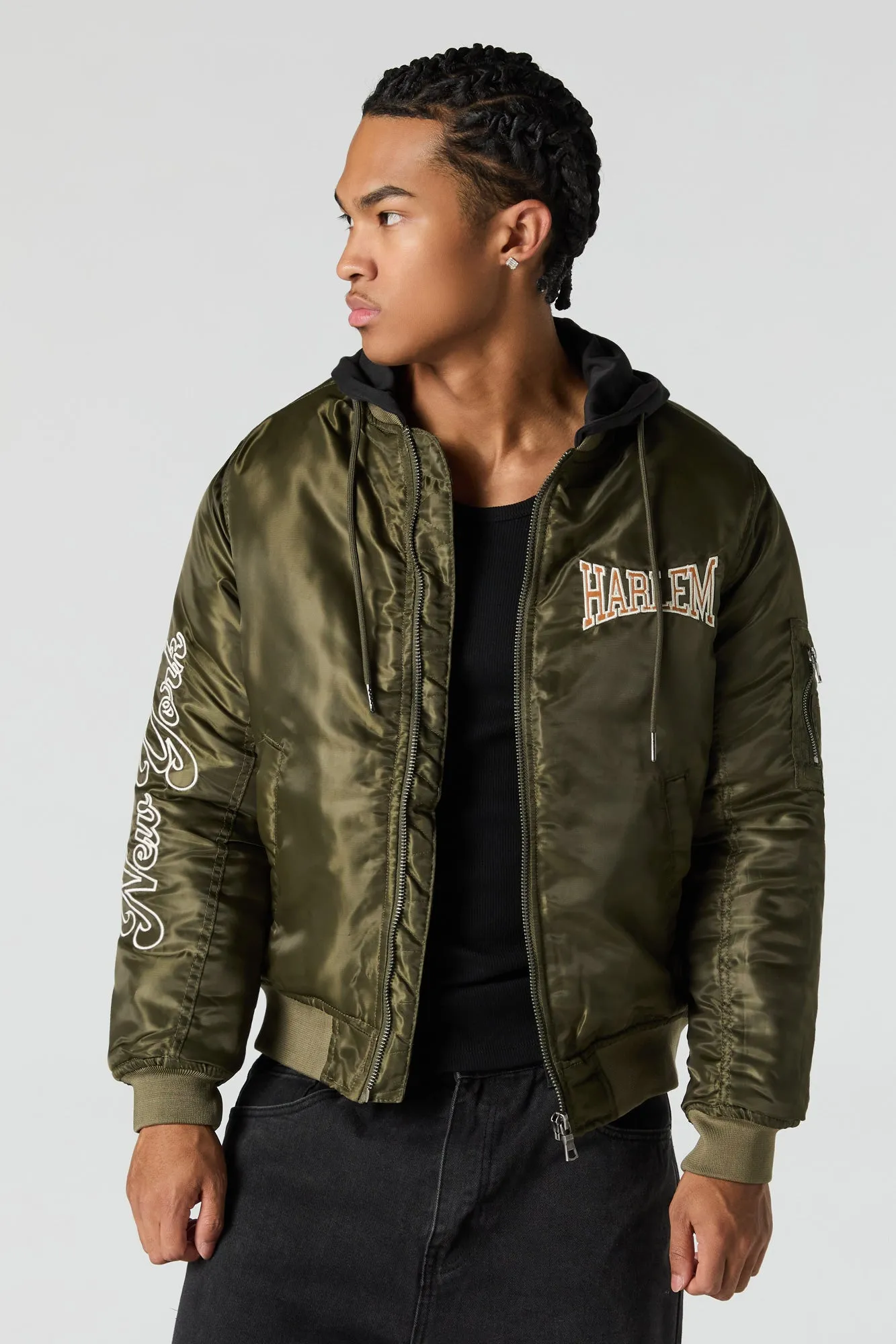 New York Embroidered Bomber Jacket