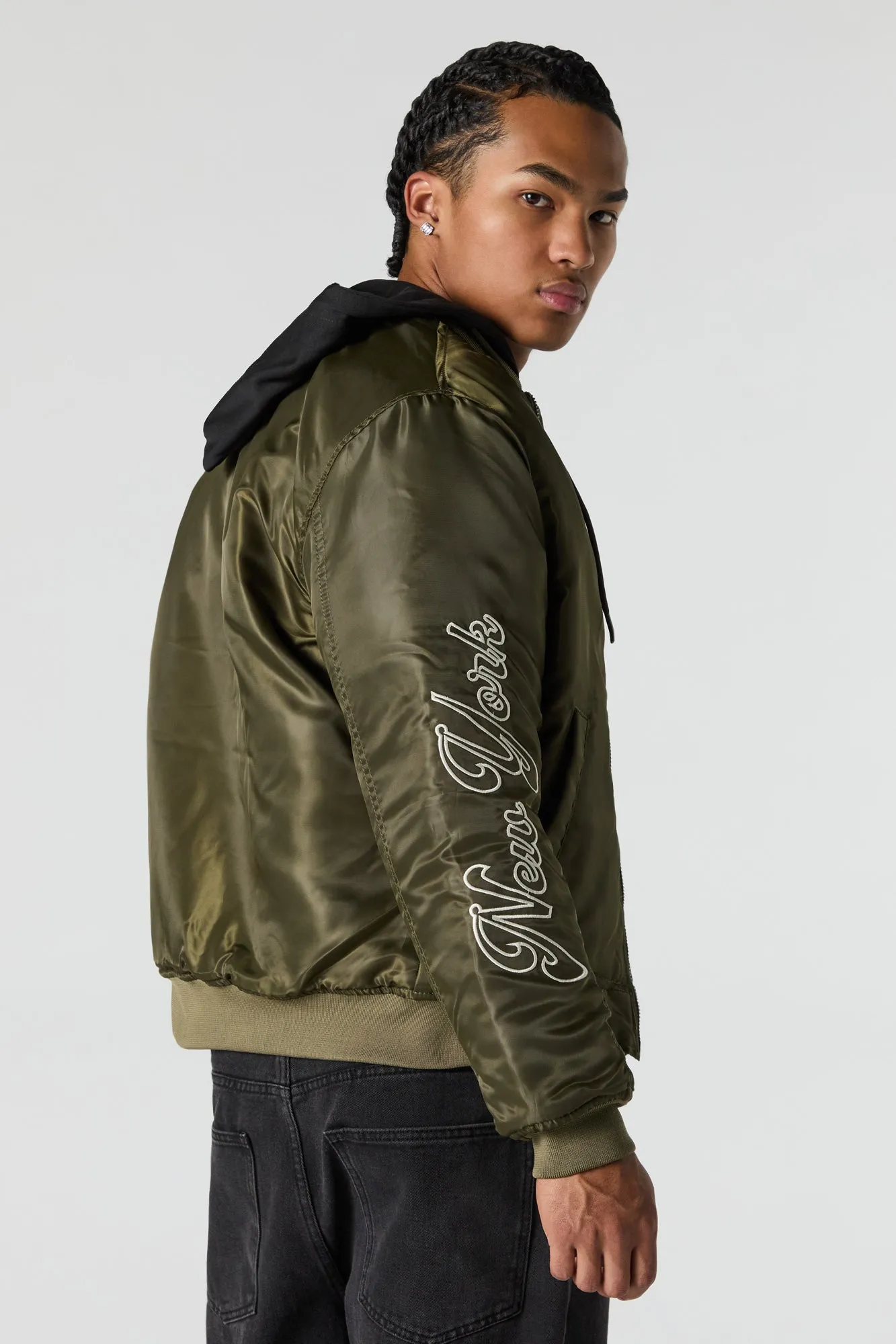 New York Embroidered Bomber Jacket