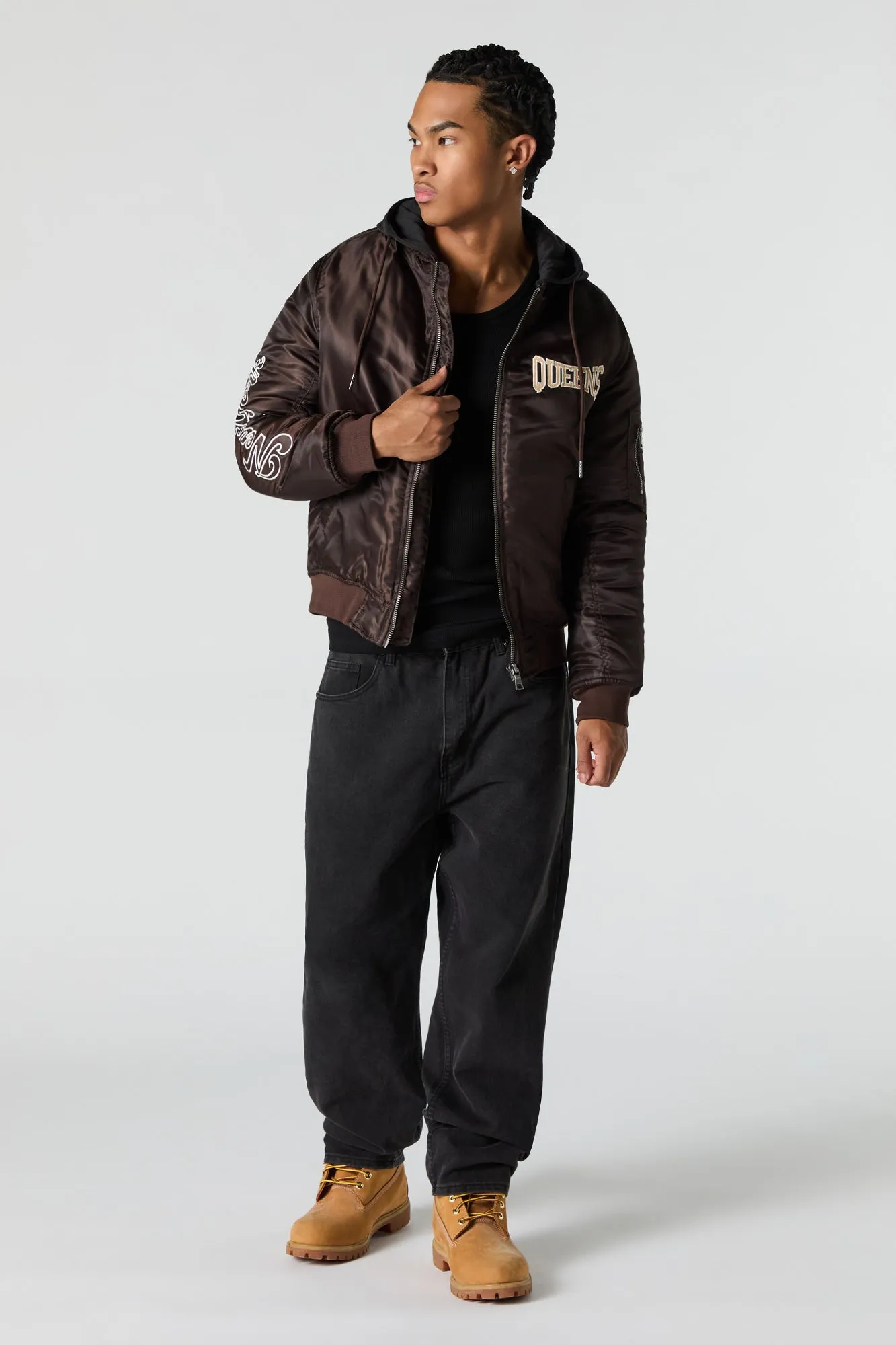 New York Embroidered Bomber Jacket