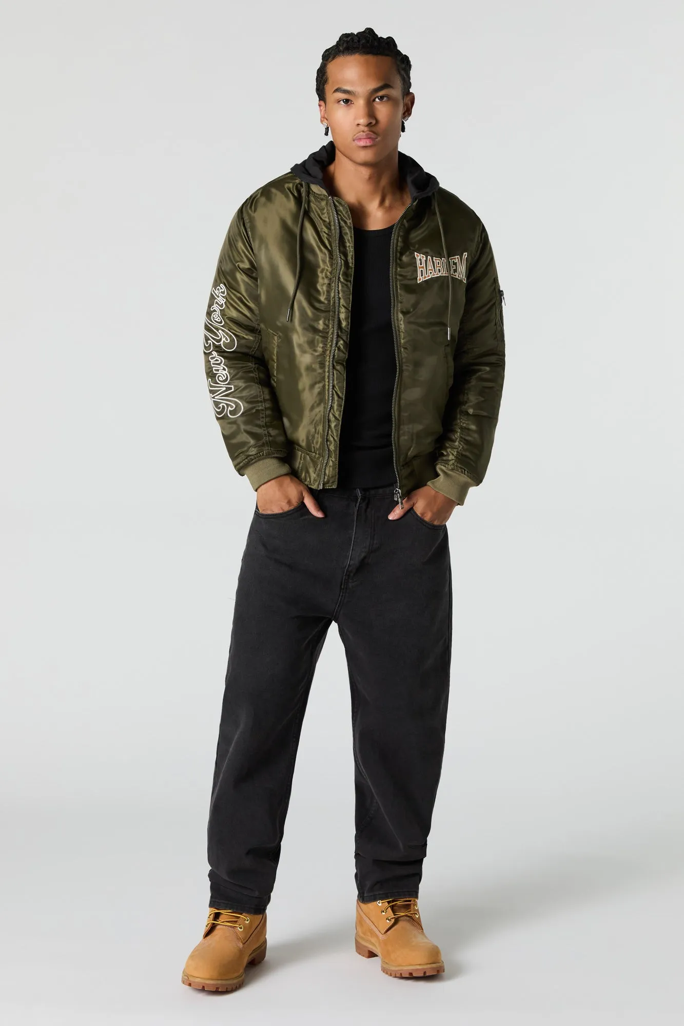 New York Embroidered Bomber Jacket