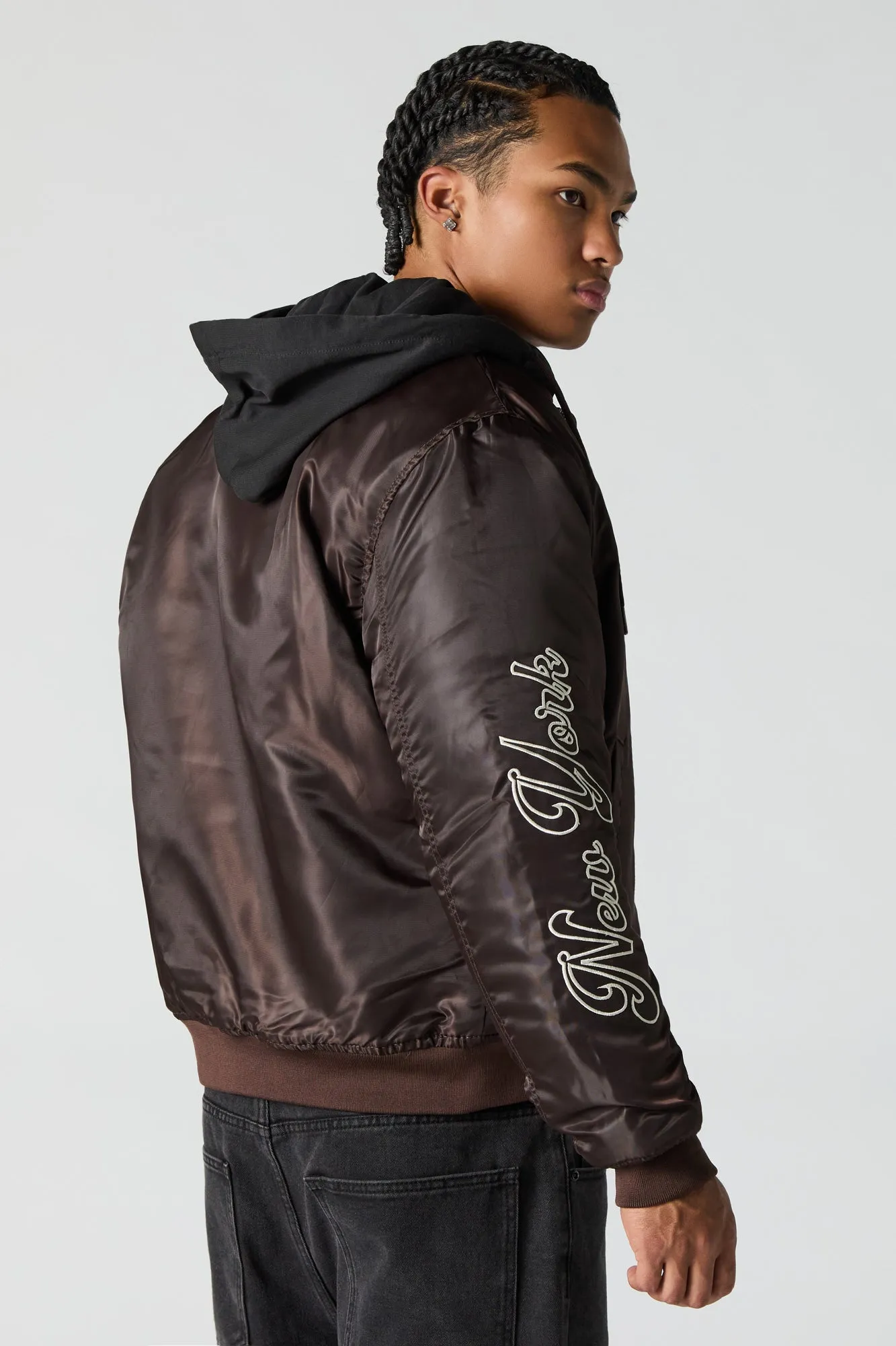 New York Embroidered Bomber Jacket