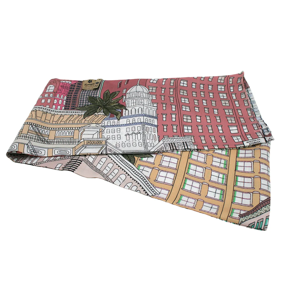New York pink and beige tie scarf