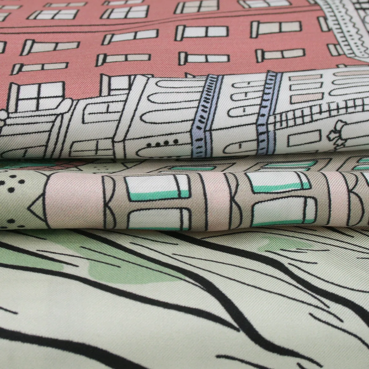 New York pink and beige tie scarf