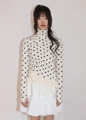 [NOFFICIALNOFFICE] FW 24 SHIRRING REVERSIBLE TURTLENECK TOP CREAM