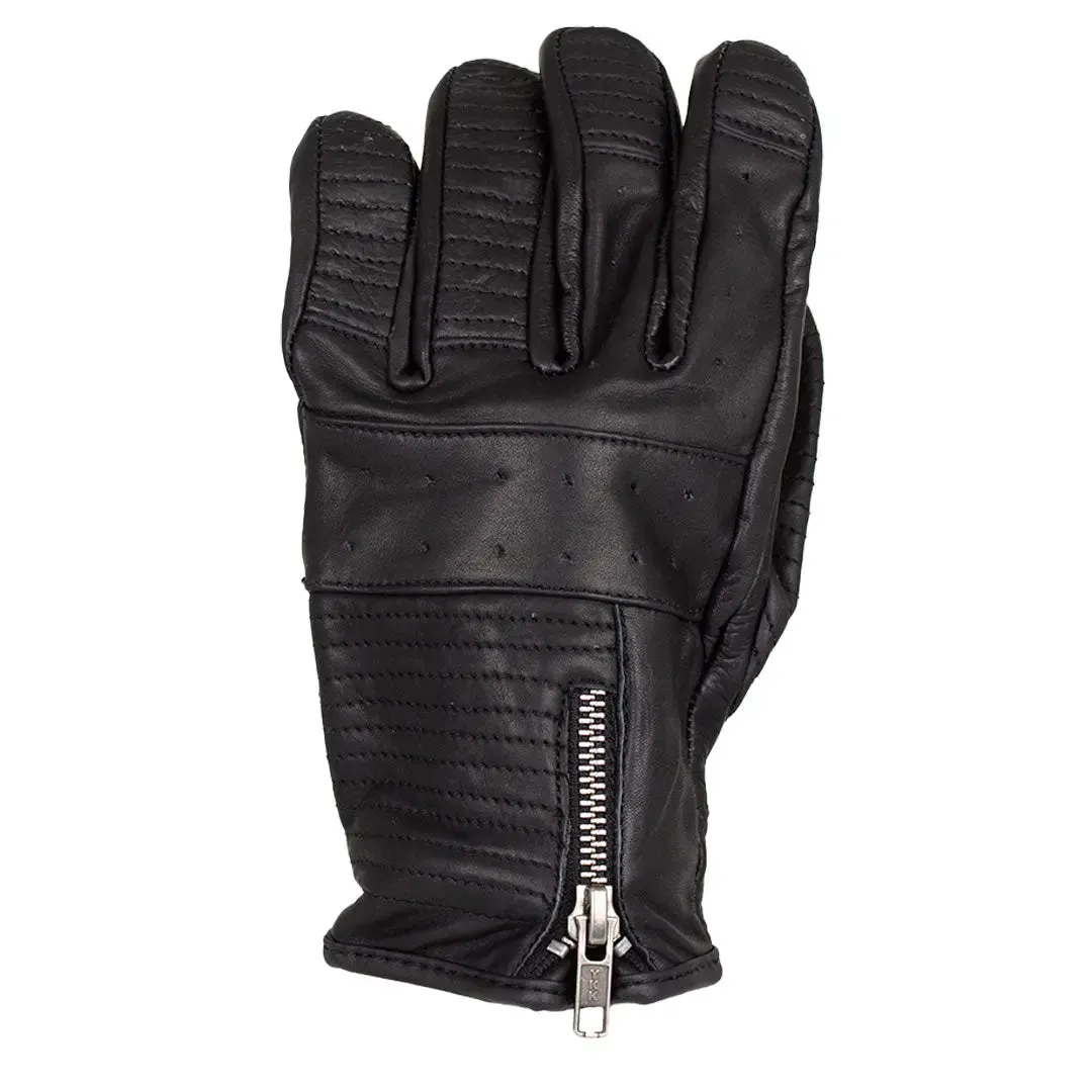 Open Road Men's Leather Motorcycle Gloves with Zipper