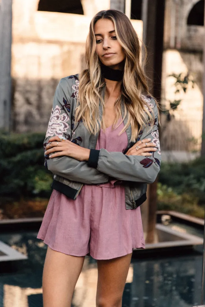 Peony Bomber Jacket Khaki