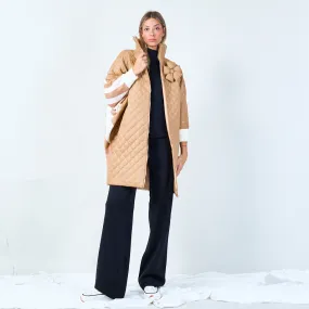 Quilted high collar jacket wholesale