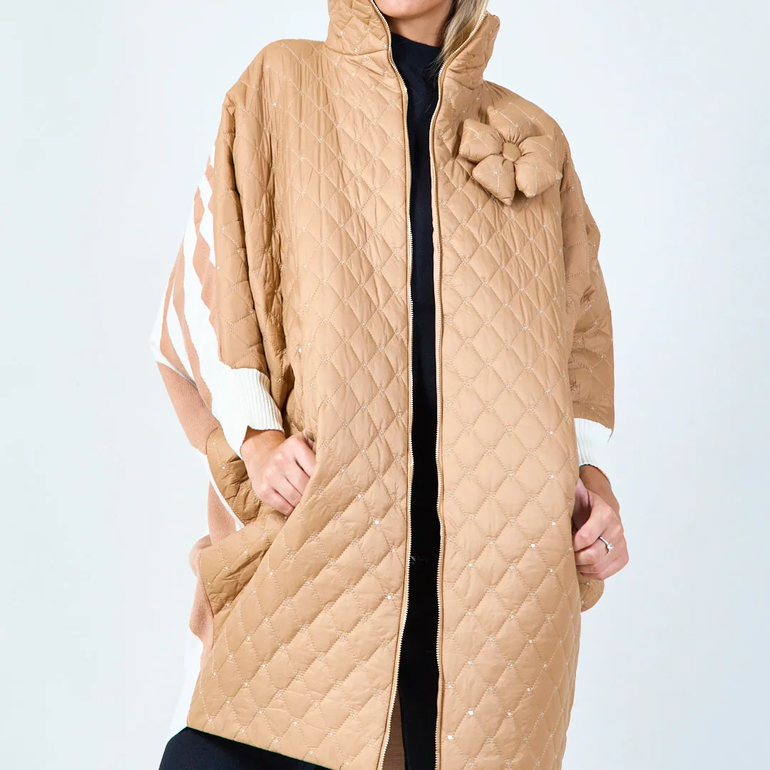 Quilted high collar jacket wholesale