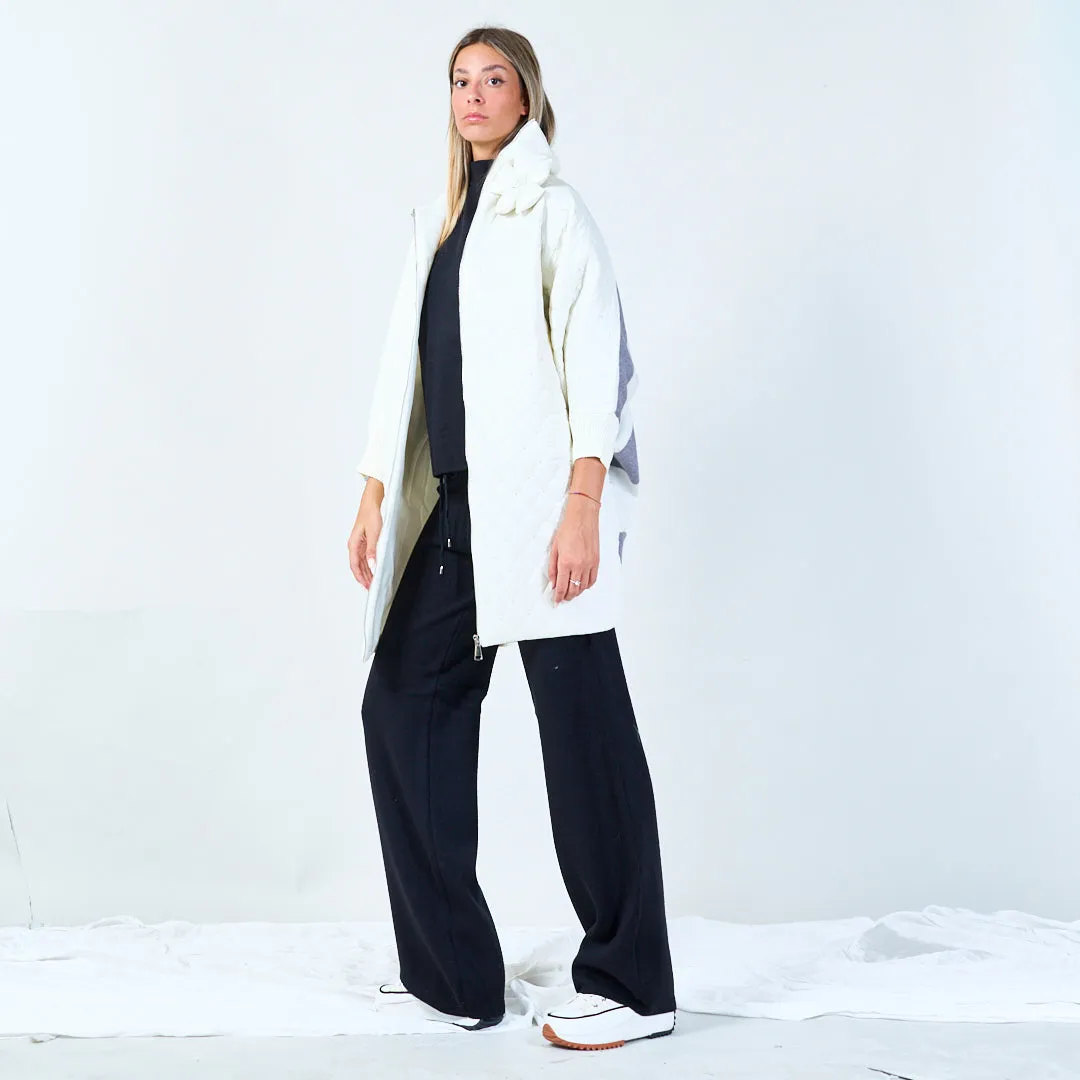 Quilted high collar jacket wholesale