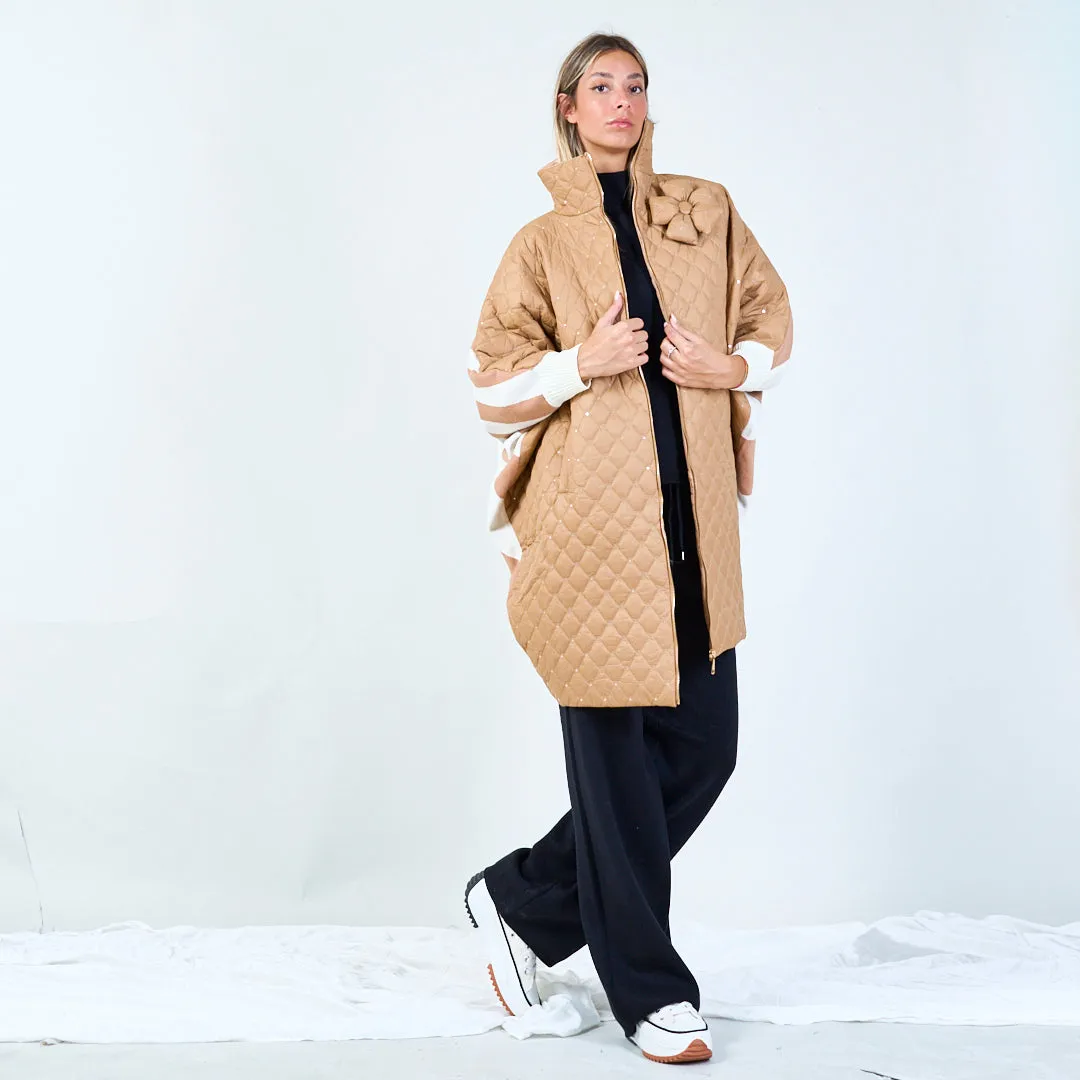Quilted high collar jacket wholesale