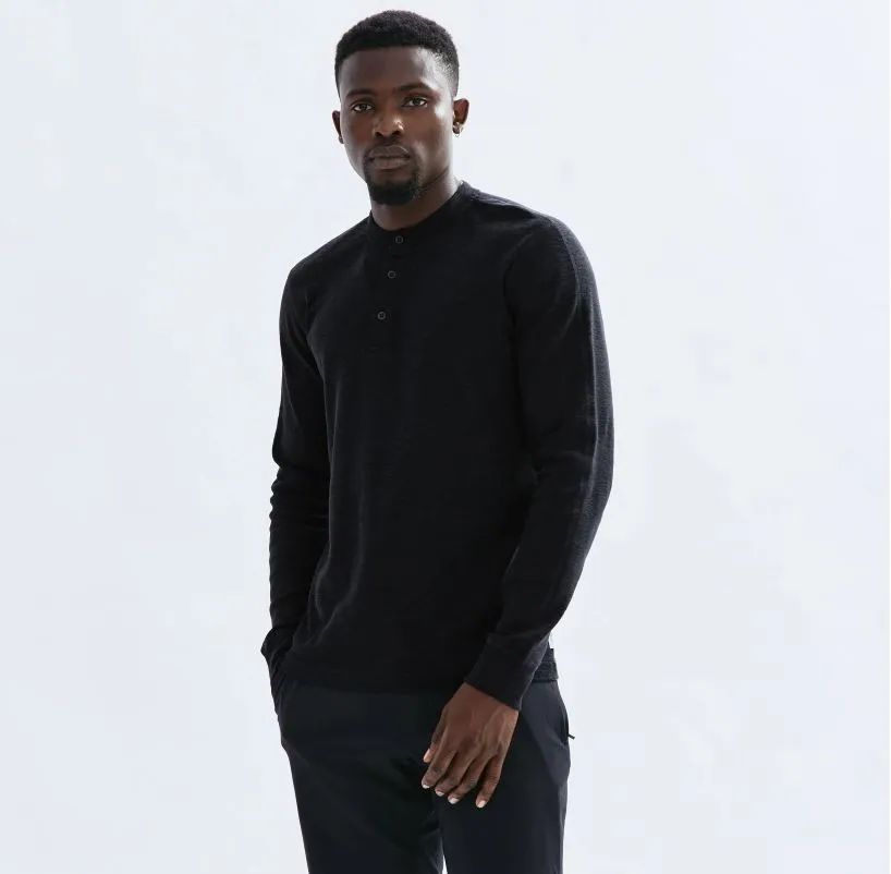 Reigning Champ CORE  Knit 1X1 Slub Henley Tee