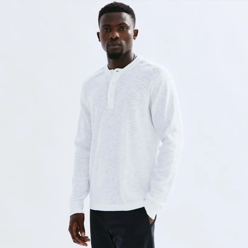 Reigning Champ CORE  Knit 1X1 Slub Henley Tee