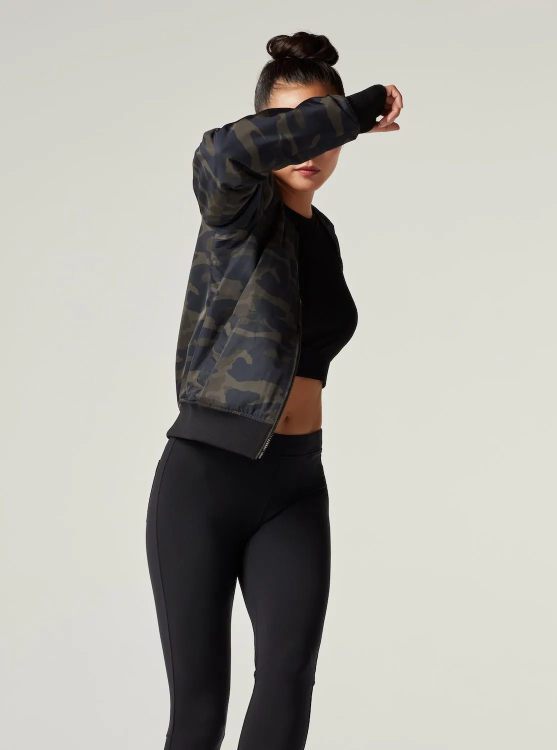 REVERSIBLE BOMBER JACKET Camo/Black - FINAL SALE