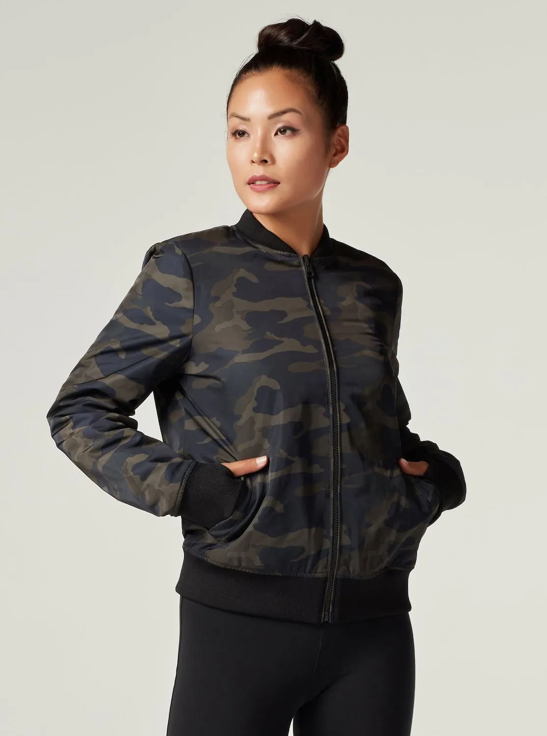 REVERSIBLE BOMBER JACKET Camo/Black - FINAL SALE
