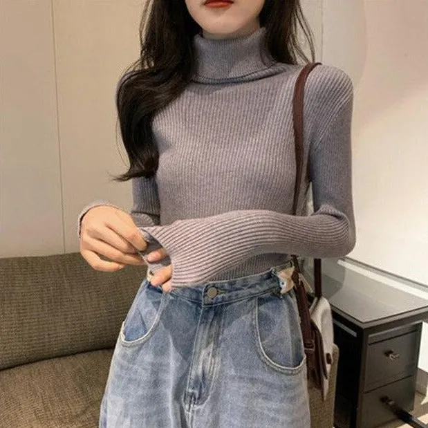 Ribbed Turtleneck Sweater