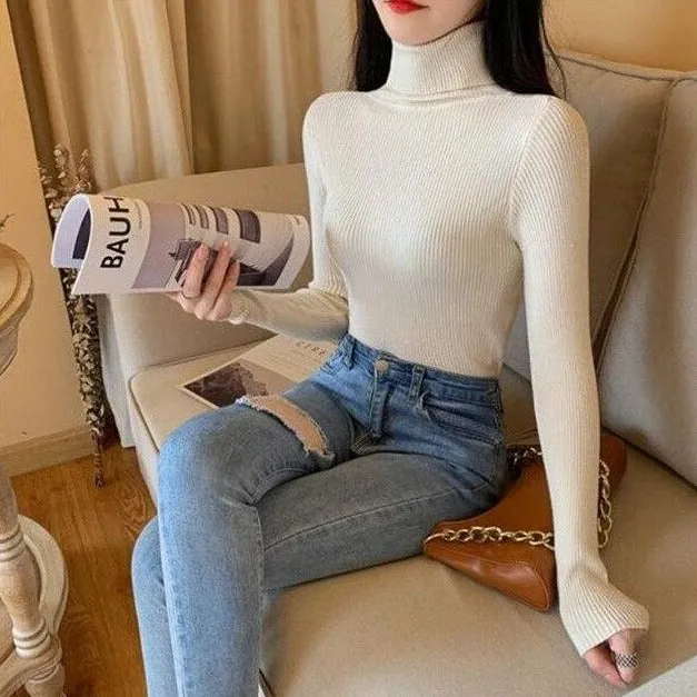 Ribbed Turtleneck Sweater