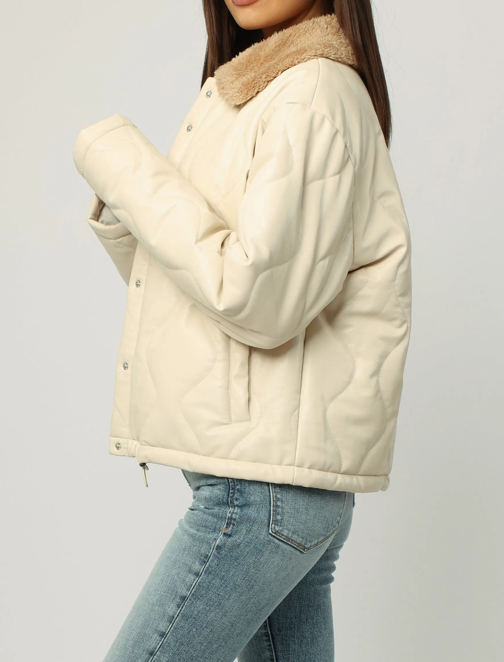 RIVER SHERPA COLLAR JACKET HONEY CREAM