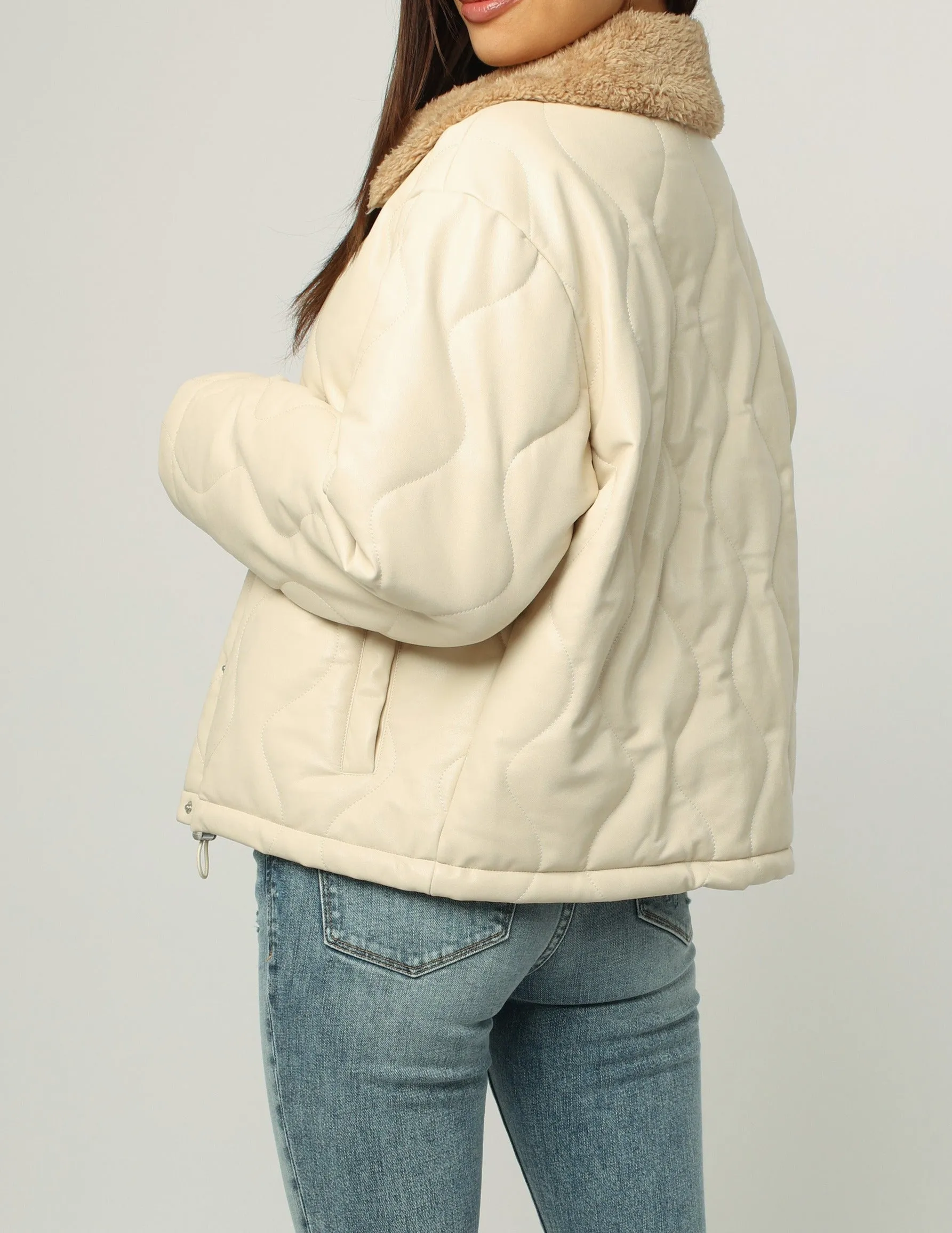 RIVER SHERPA COLLAR JACKET HONEY CREAM