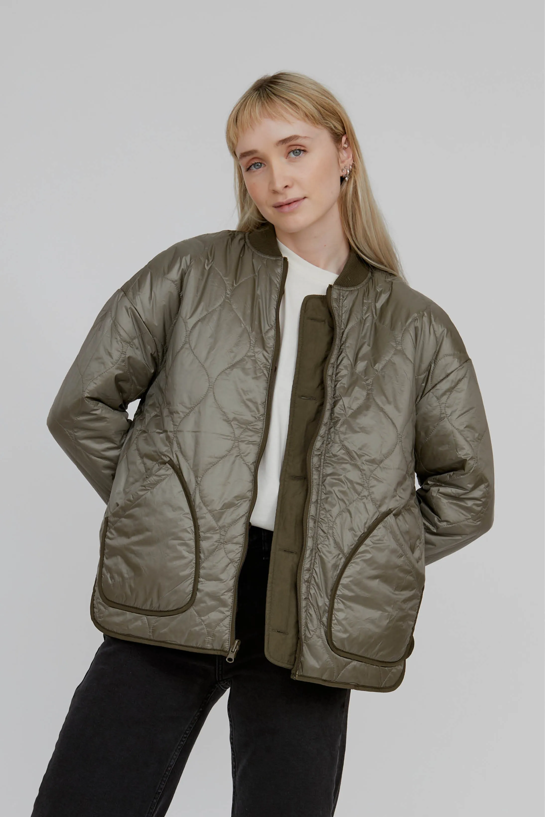 Ruby Loose Jacket - Tarmac /Vetiver