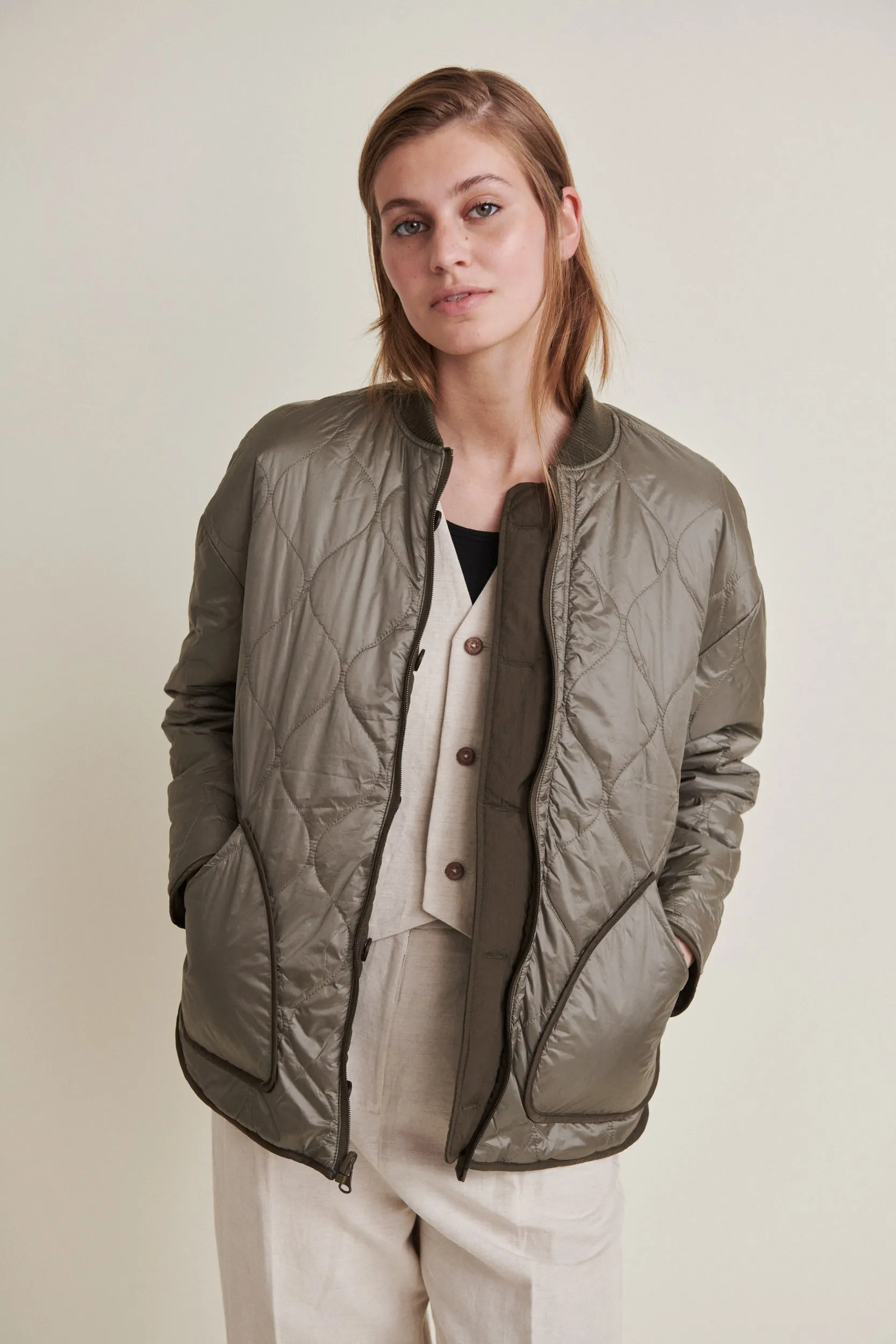 Ruby Loose Jacket - Tarmac /Vetiver