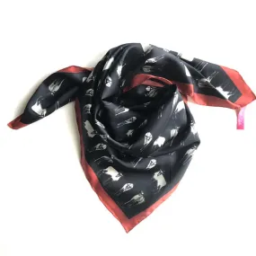 Silk Carre´Winter Animals Caribou Herd - Black