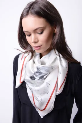 Silk Carre´Winter Animals Snowy Owl