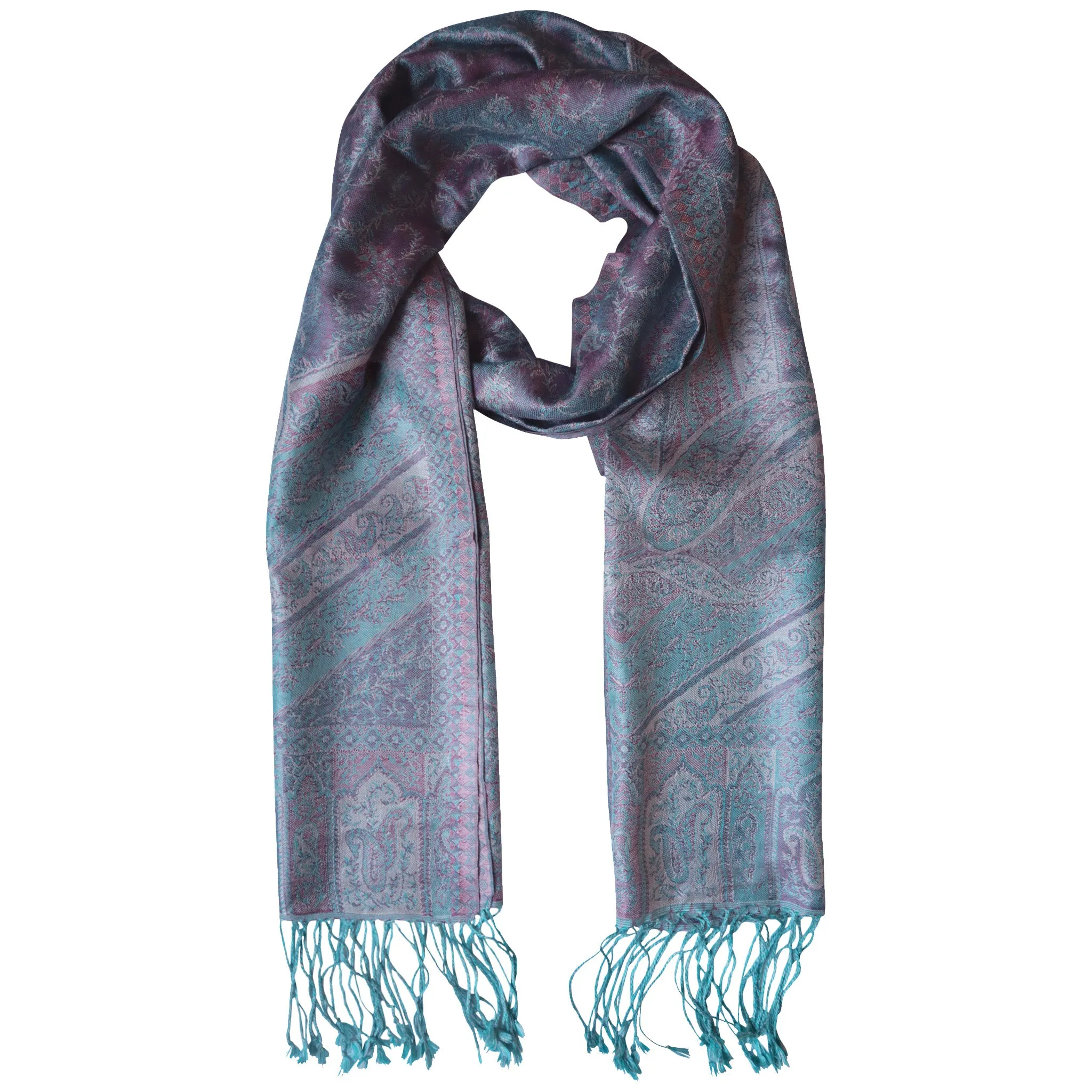 Silk Jacquard Long Scarf - Various Colours