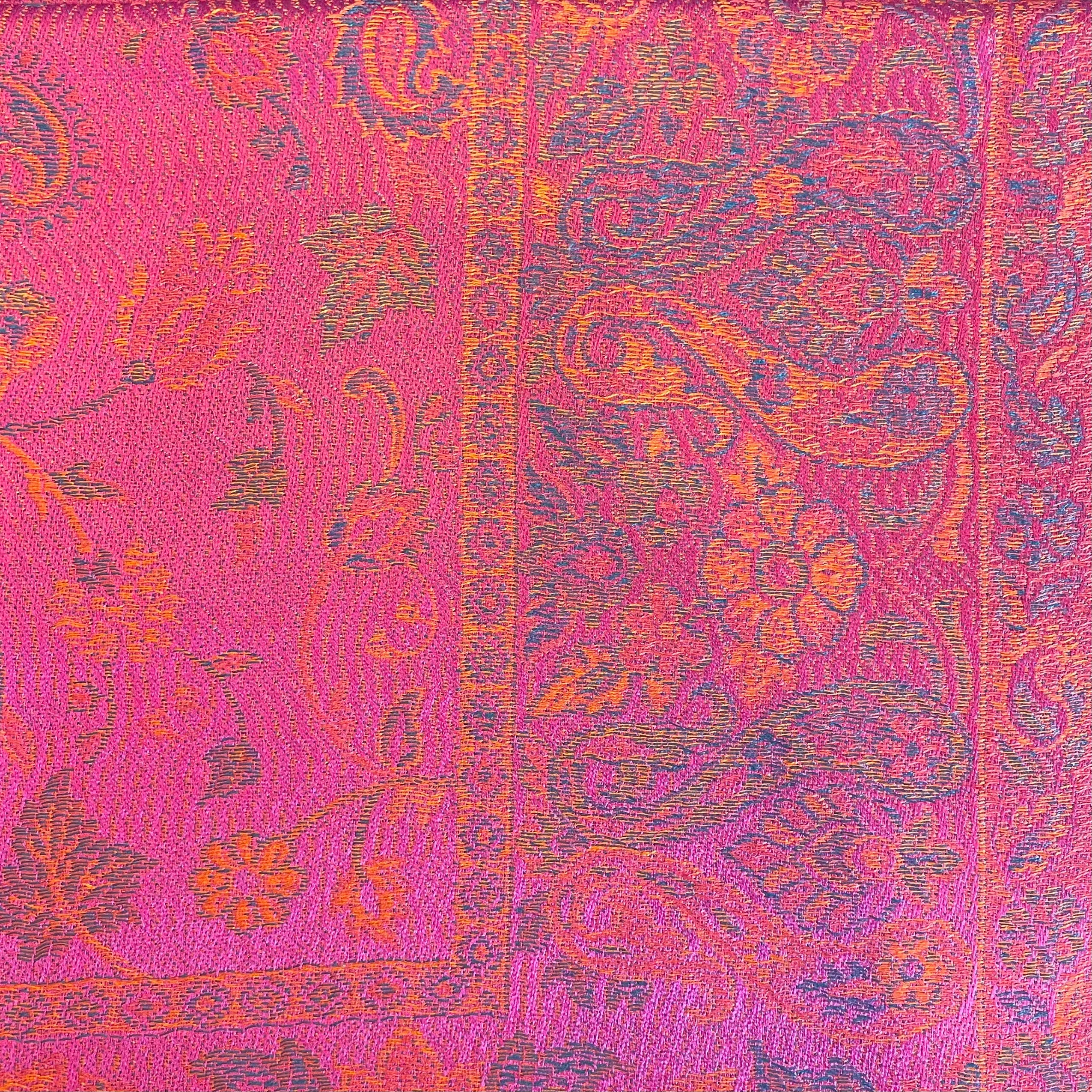 Silk Jacquard Long Scarf - Various Colours