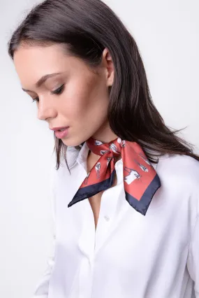 Silk Neckerchief Caribou Herd Red - 10% to WWF
