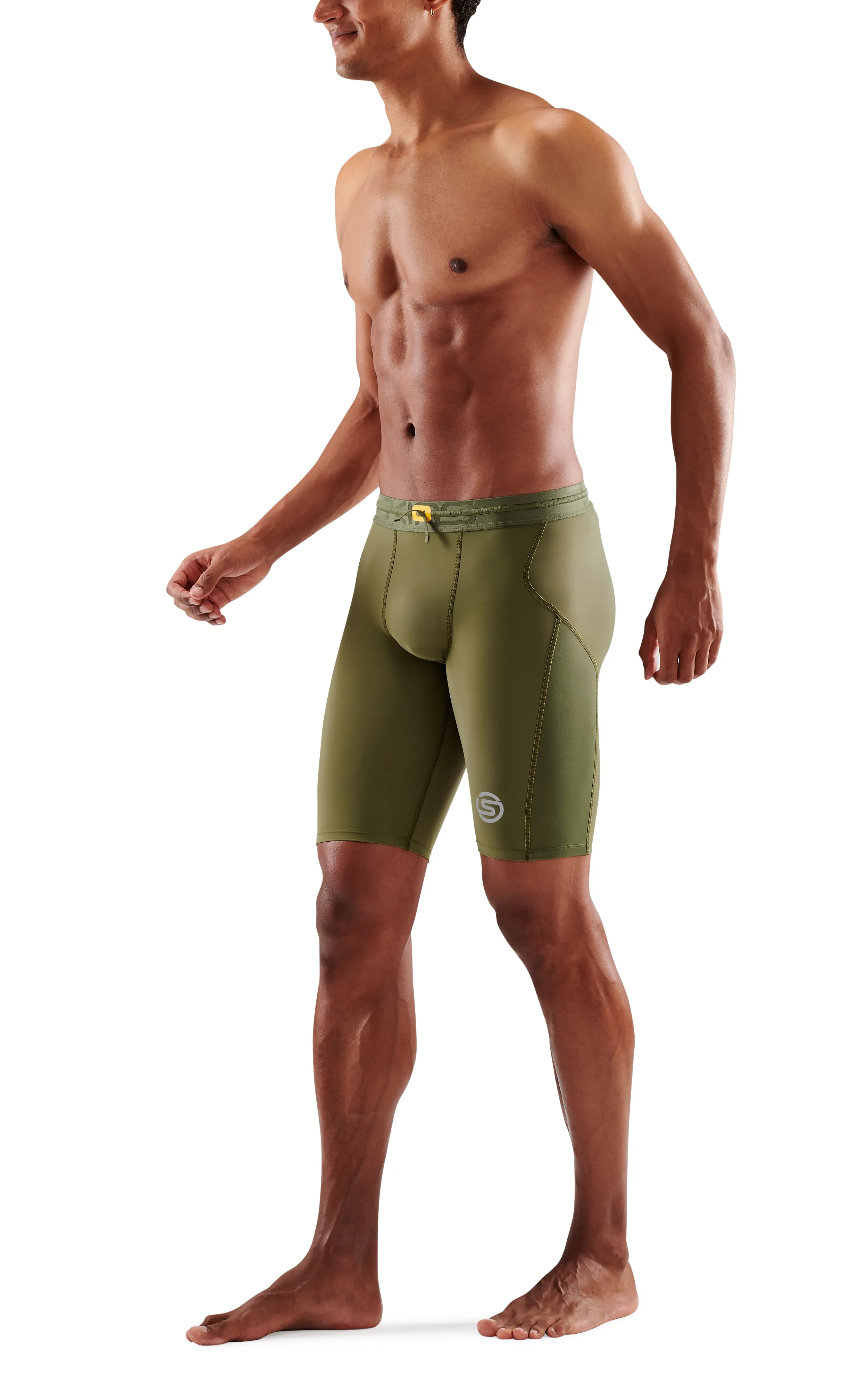 SKINS Men's Compression Half Tights 3-Series - Khaki