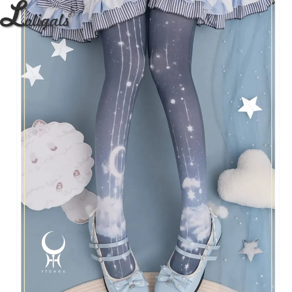 Sweet Spring/Summer Tights Cloud and Starry Night Printed Lolita Pantyhose