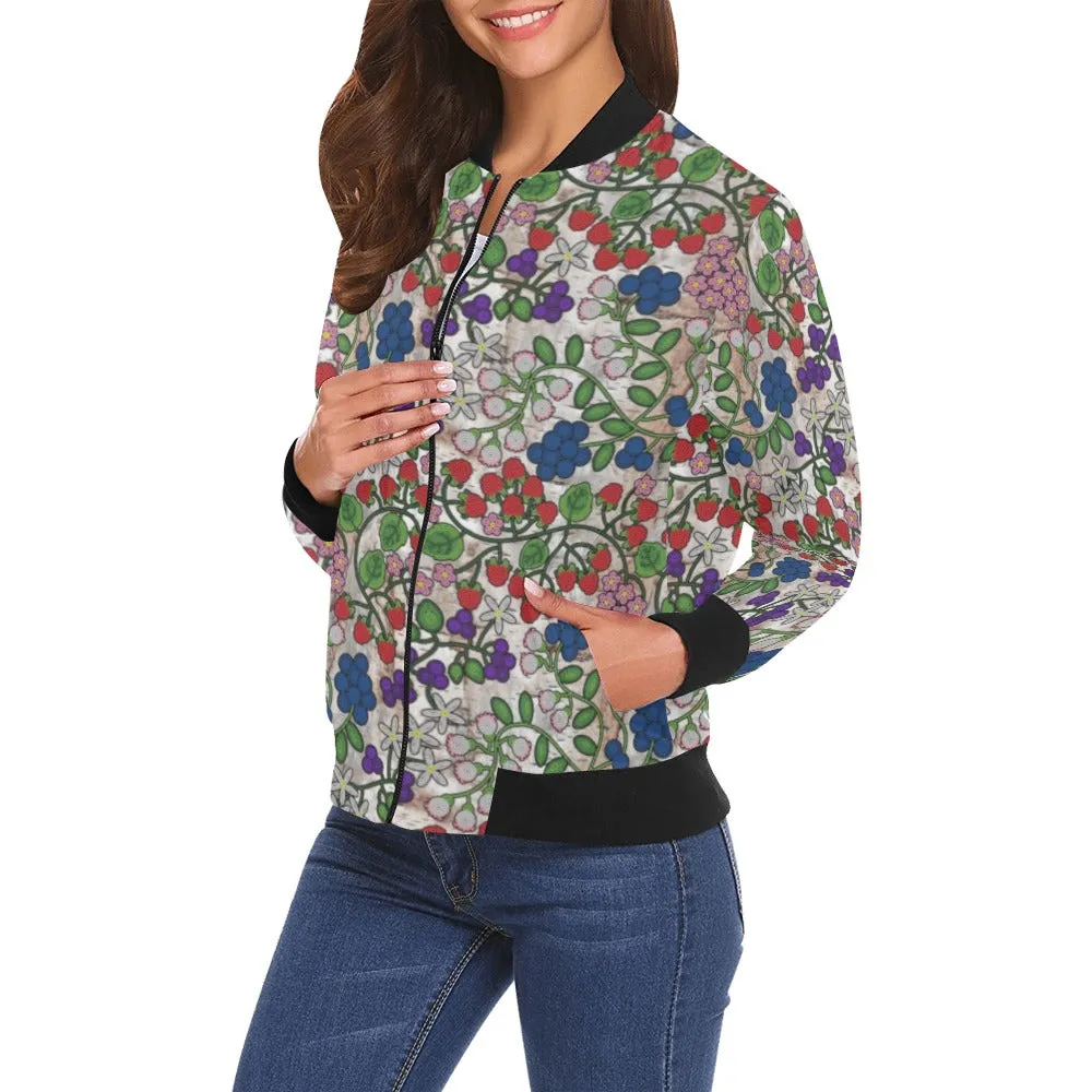 Takwakin Harvest Br Bark All Over Print Bomber Jacket for Women
