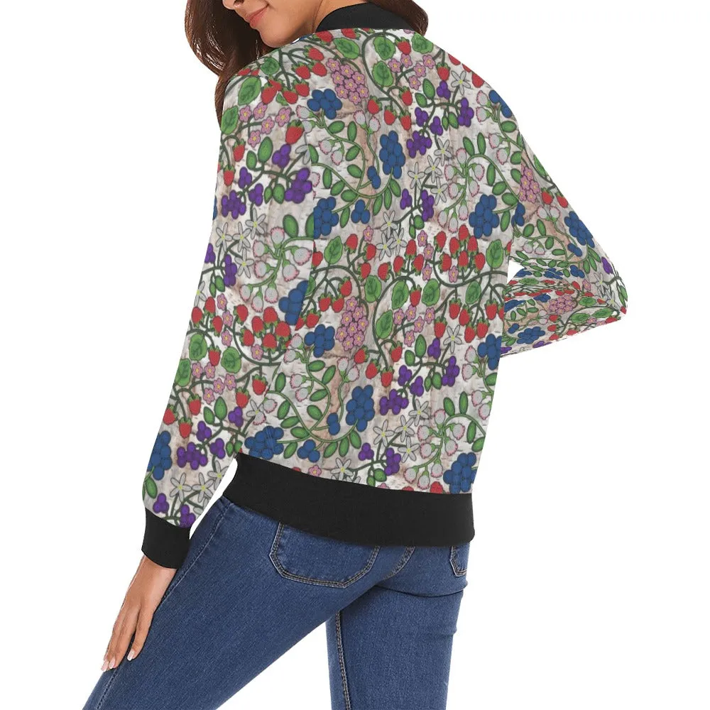 Takwakin Harvest Br Bark All Over Print Bomber Jacket for Women