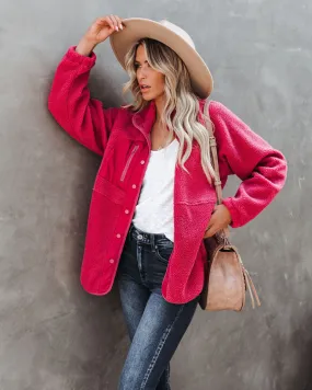 TastyHottie - Cabin Pocketed Fleece Jacket - Mulberry