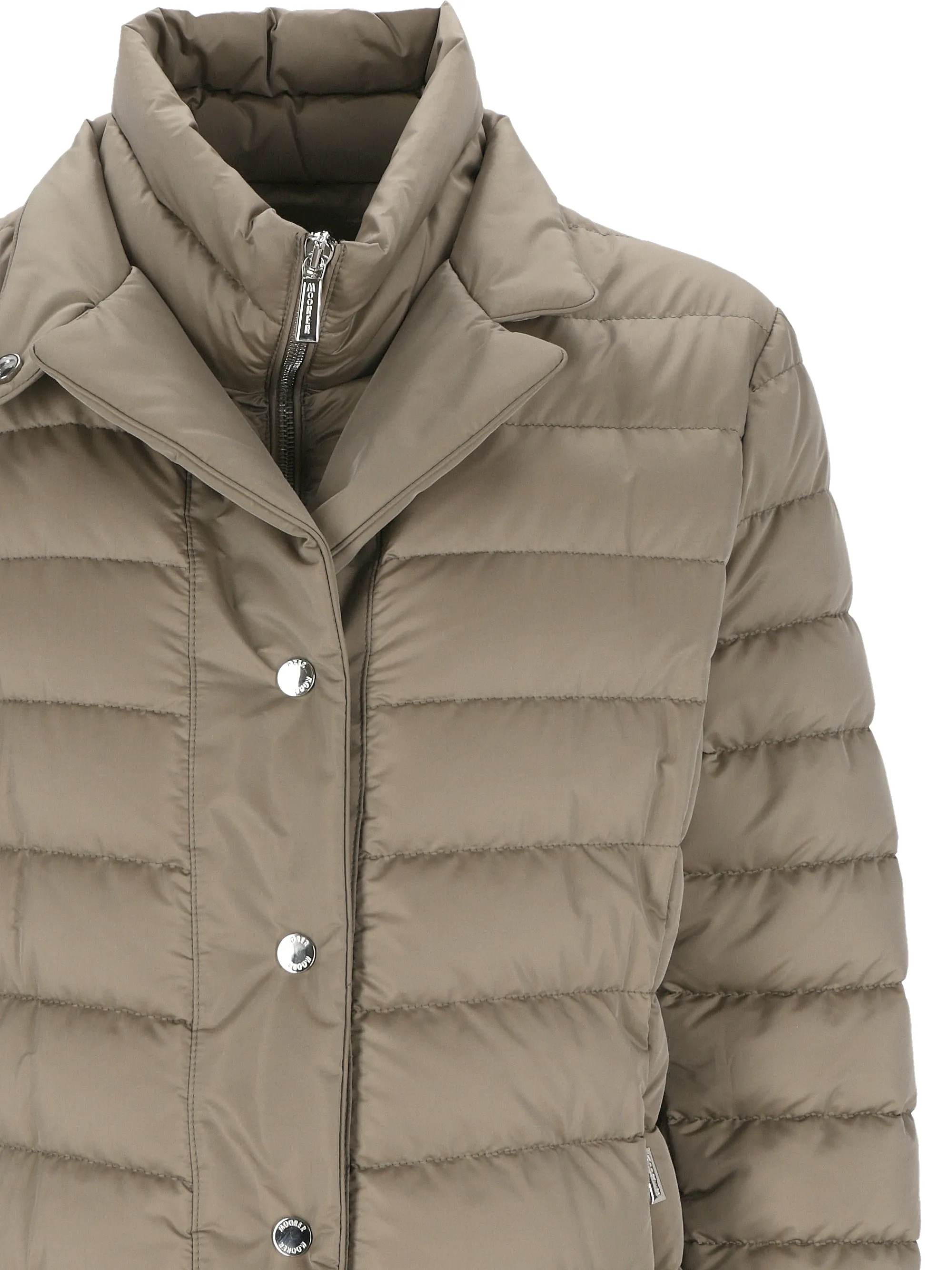 Taupe Feather Down Padded Jacket