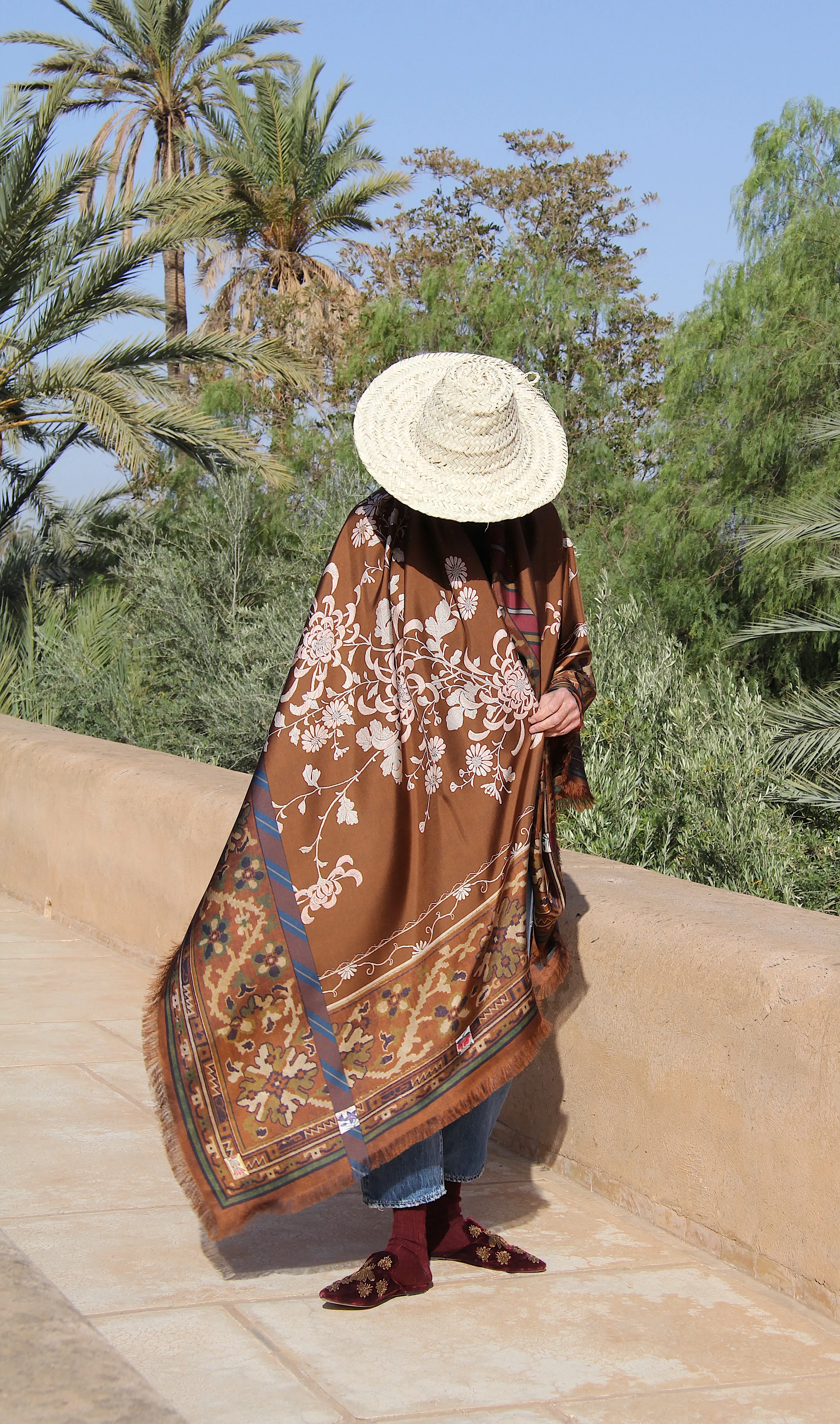 THE FRINGED SILK SCARF | Chocolate Mousse