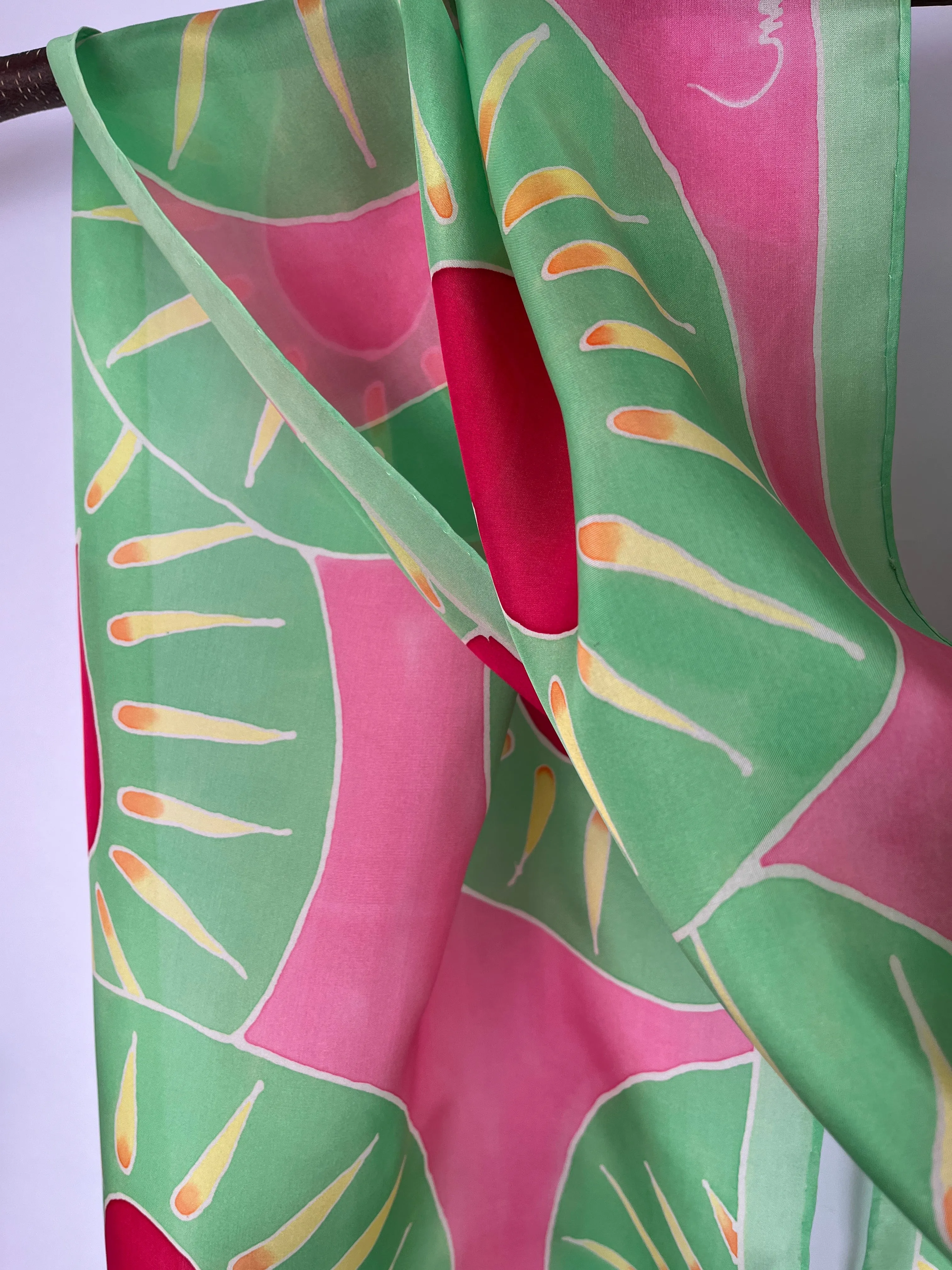 “The Love Card™ Scarf"- Hand-dyed Silk Scarf - $150
