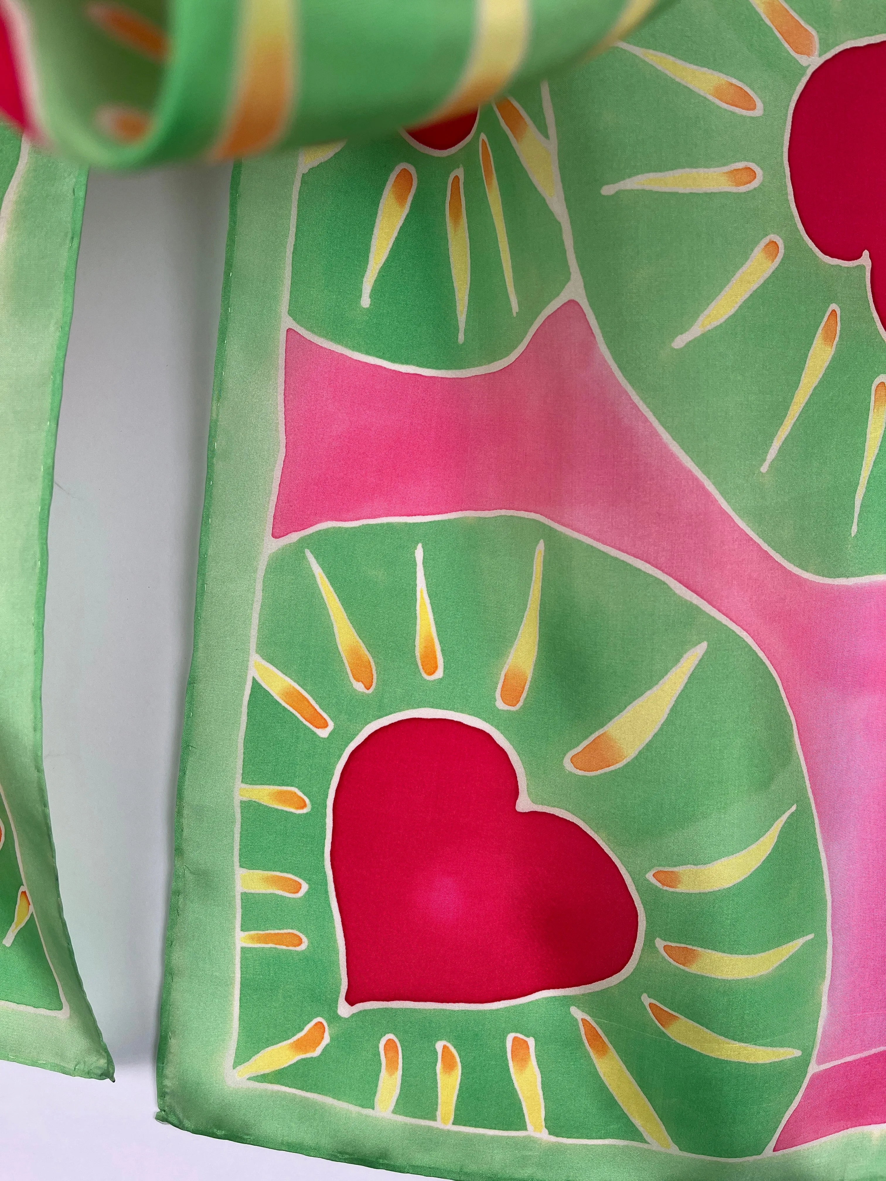 “The Love Card™ Scarf"- Hand-dyed Silk Scarf - $150