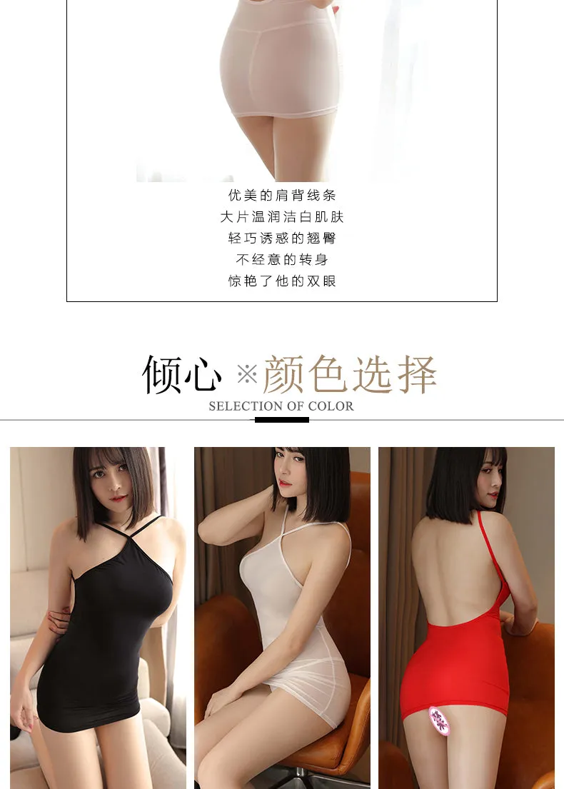 VenusFox Backless Spaghetti Straps Clubwear Mini Dress Sexy Tight Wrap Soft Dress Ice Silk See Through Sexy Woman Bodycon Party Dresses