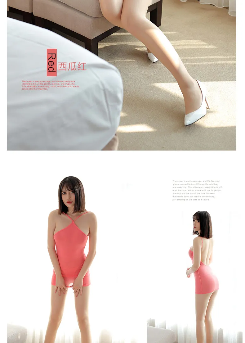 VenusFox See Through Ice Silk Sexy Woman Bodycon Party Dresses Backless Spaghetti Straps Clubwear Mini Dress Sexy Tight Wrap Soft Dress