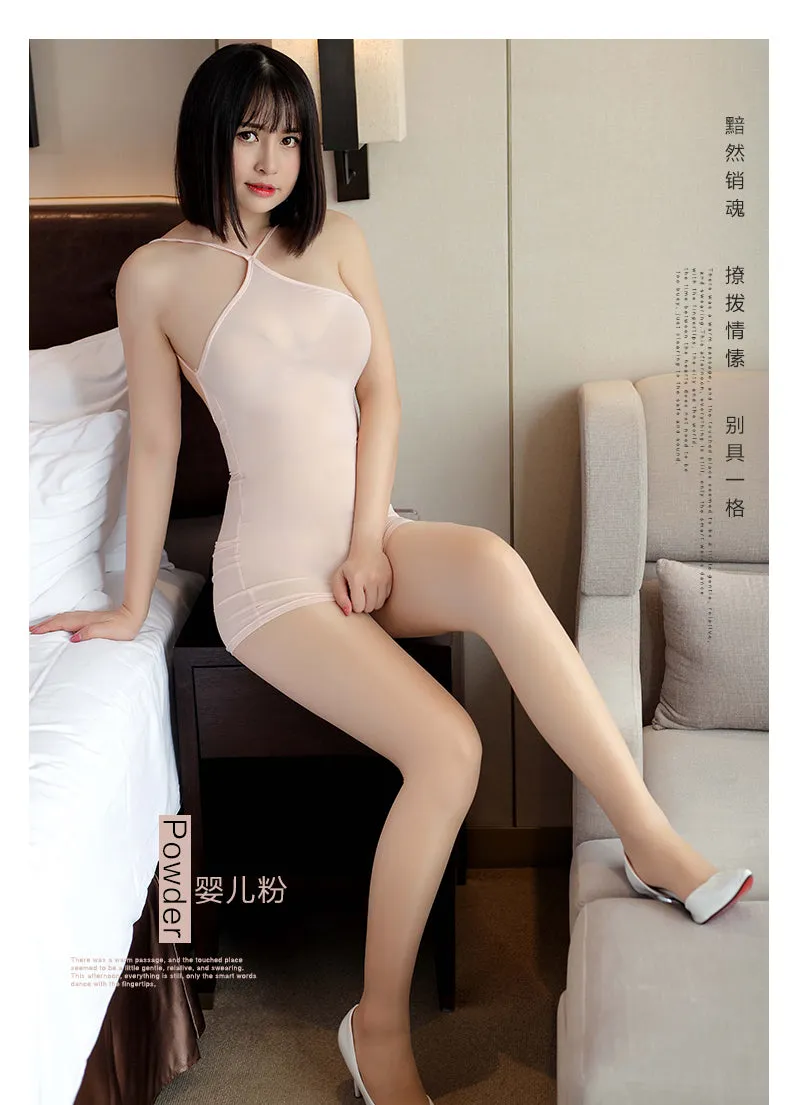 VenusFox See Through Ice Silk Sexy Woman Bodycon Party Dresses Backless Spaghetti Straps Clubwear Mini Dress Sexy Tight Wrap Soft Dress