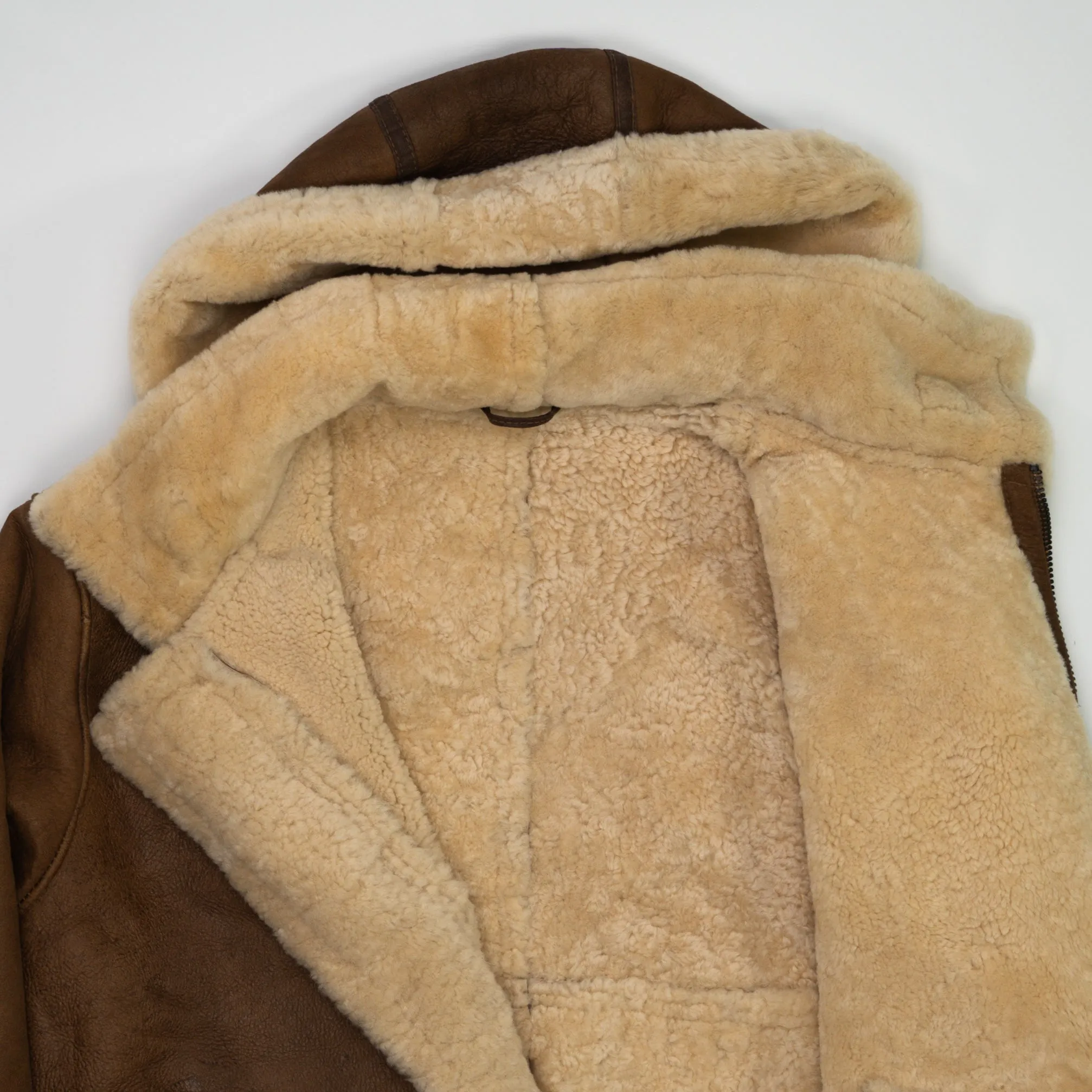 Vintage 90s Bod & Christensen Seude Leather Sherpa Pilot Jacket  (L/XL)