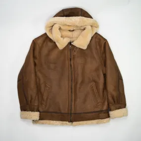 Vintage 90s Bod & Christensen Seude Leather Sherpa Pilot Jacket  (L/XL)
