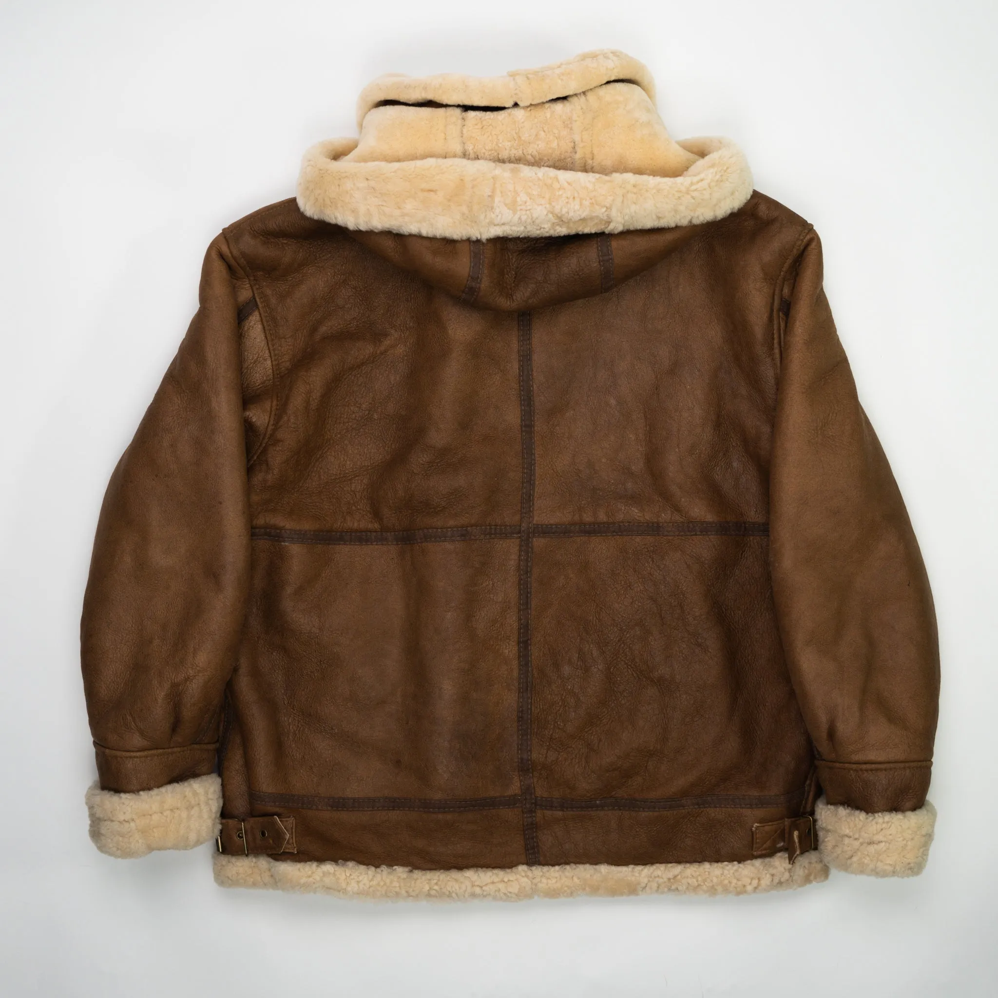 Vintage 90s Bod & Christensen Seude Leather Sherpa Pilot Jacket  (L/XL)
