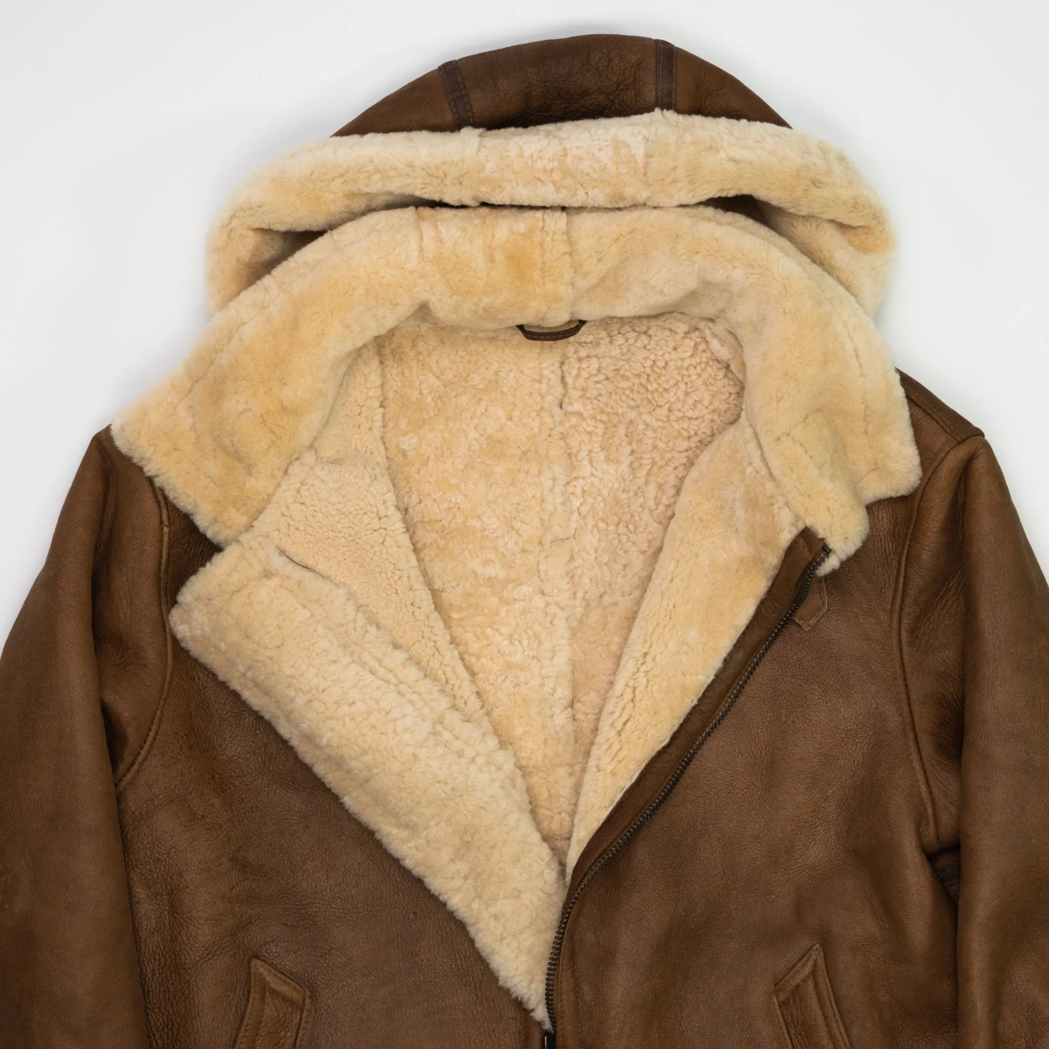 Vintage 90s Bod & Christensen Seude Leather Sherpa Pilot Jacket  (L/XL)