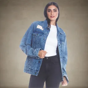 Women's Chucky Placement Denim Oversized Jacket - FINAL SALE