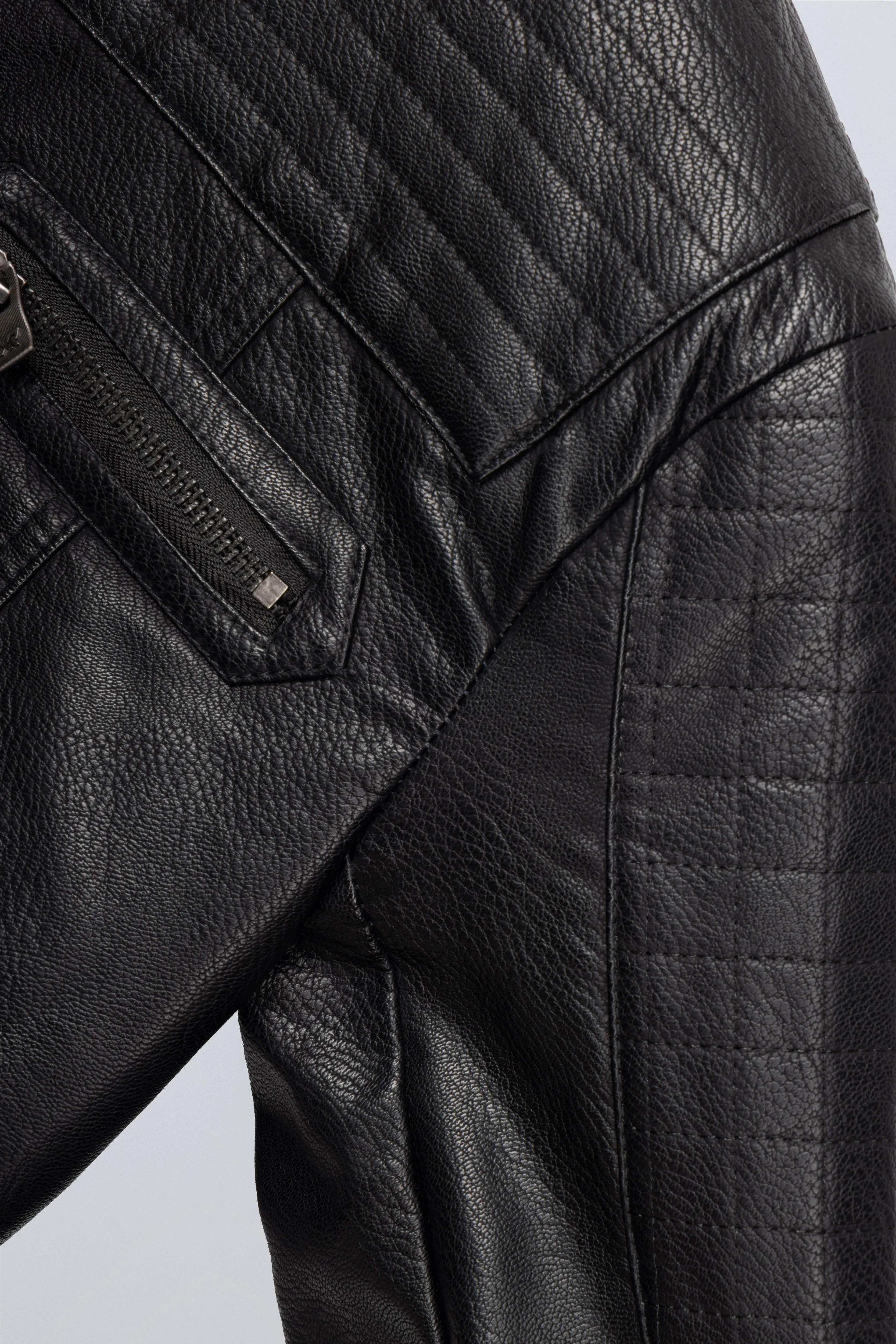 X RAY Boys Motorcycle PU Leather Jacket With Knit Hood
